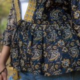 Bagru kalamkari handblock print peplum style short cotton shrug