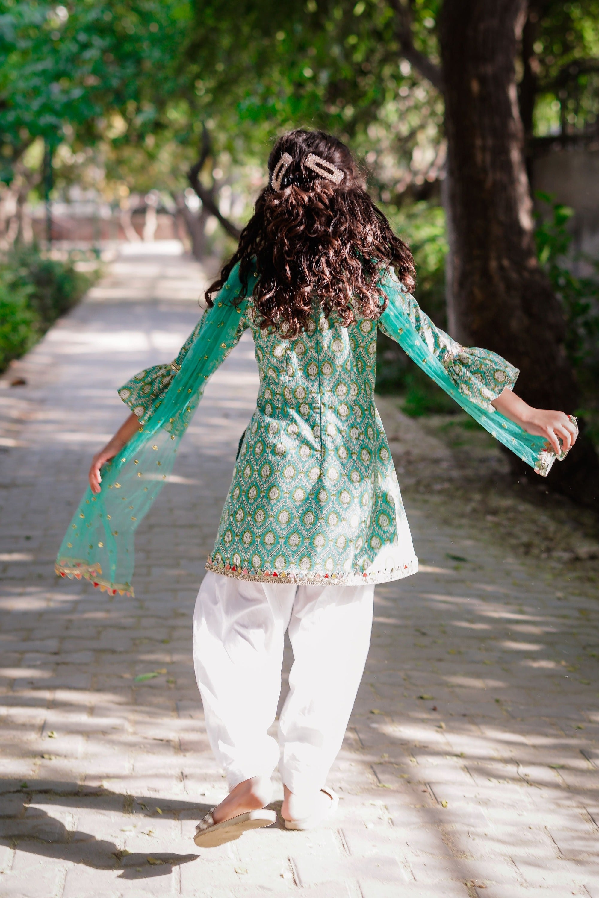 Blue Sanganeri Angrakha Salwar Suit