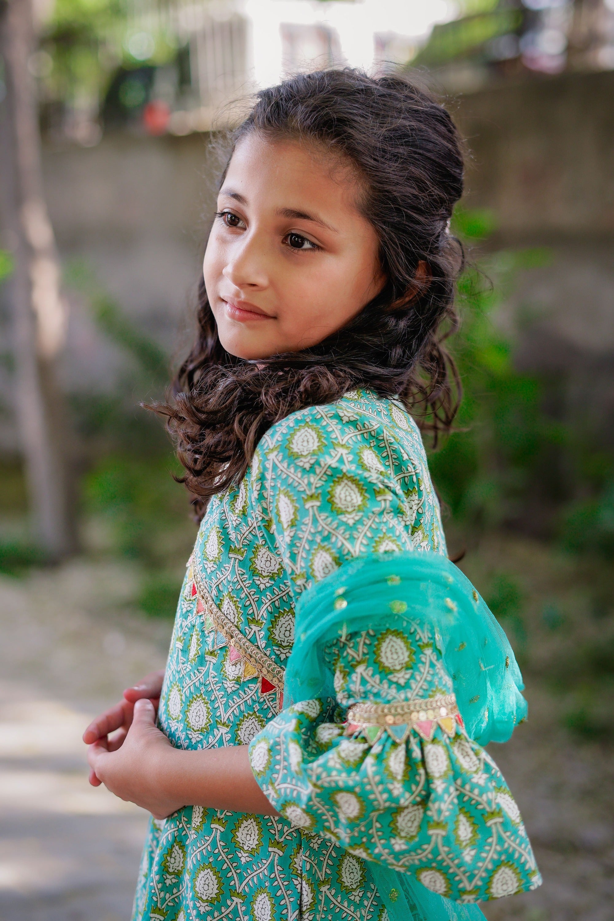 Blue Sanganeri Angrakha Salwar Suit
