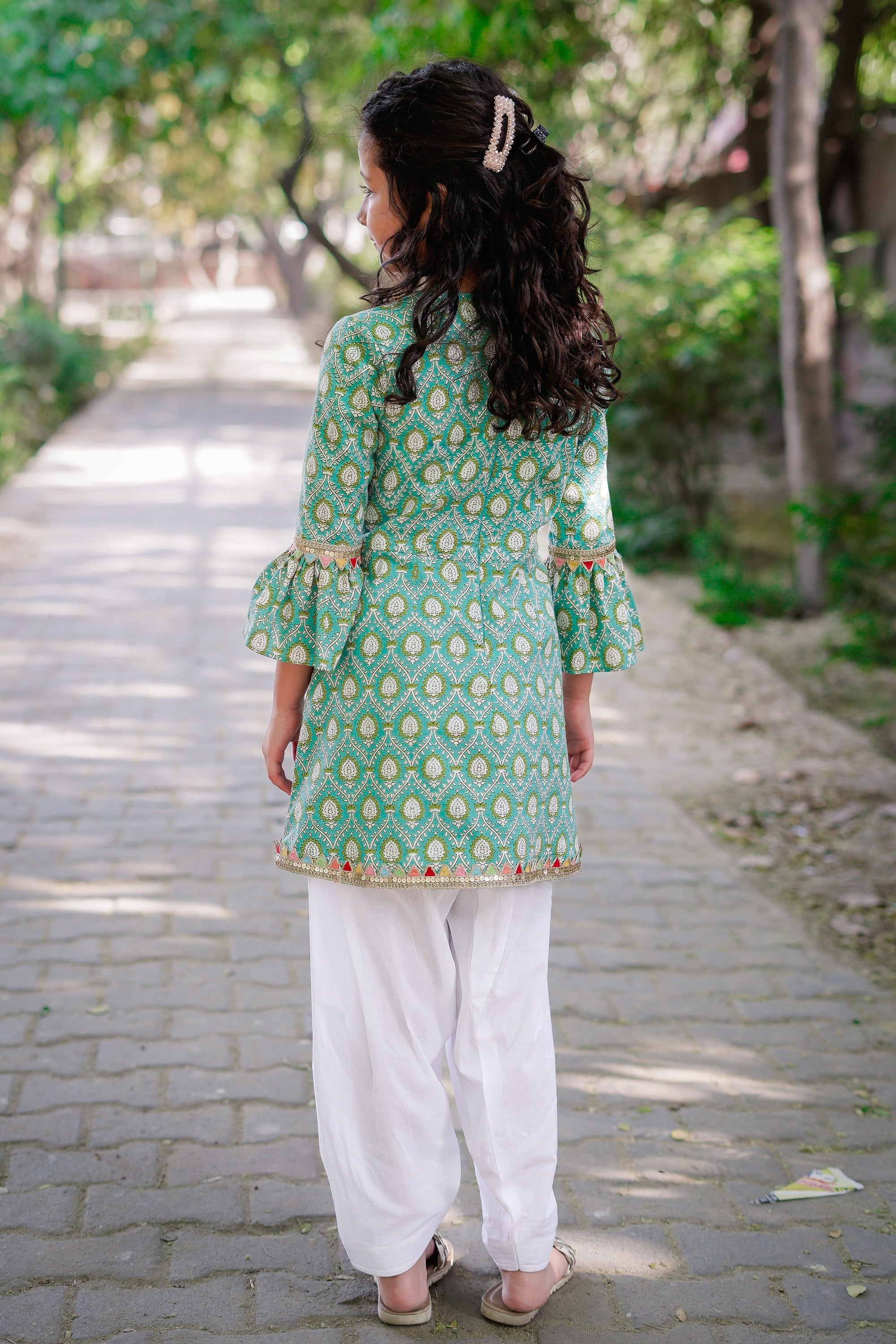 Blue Sanganeri Angrakha Salwar Suit