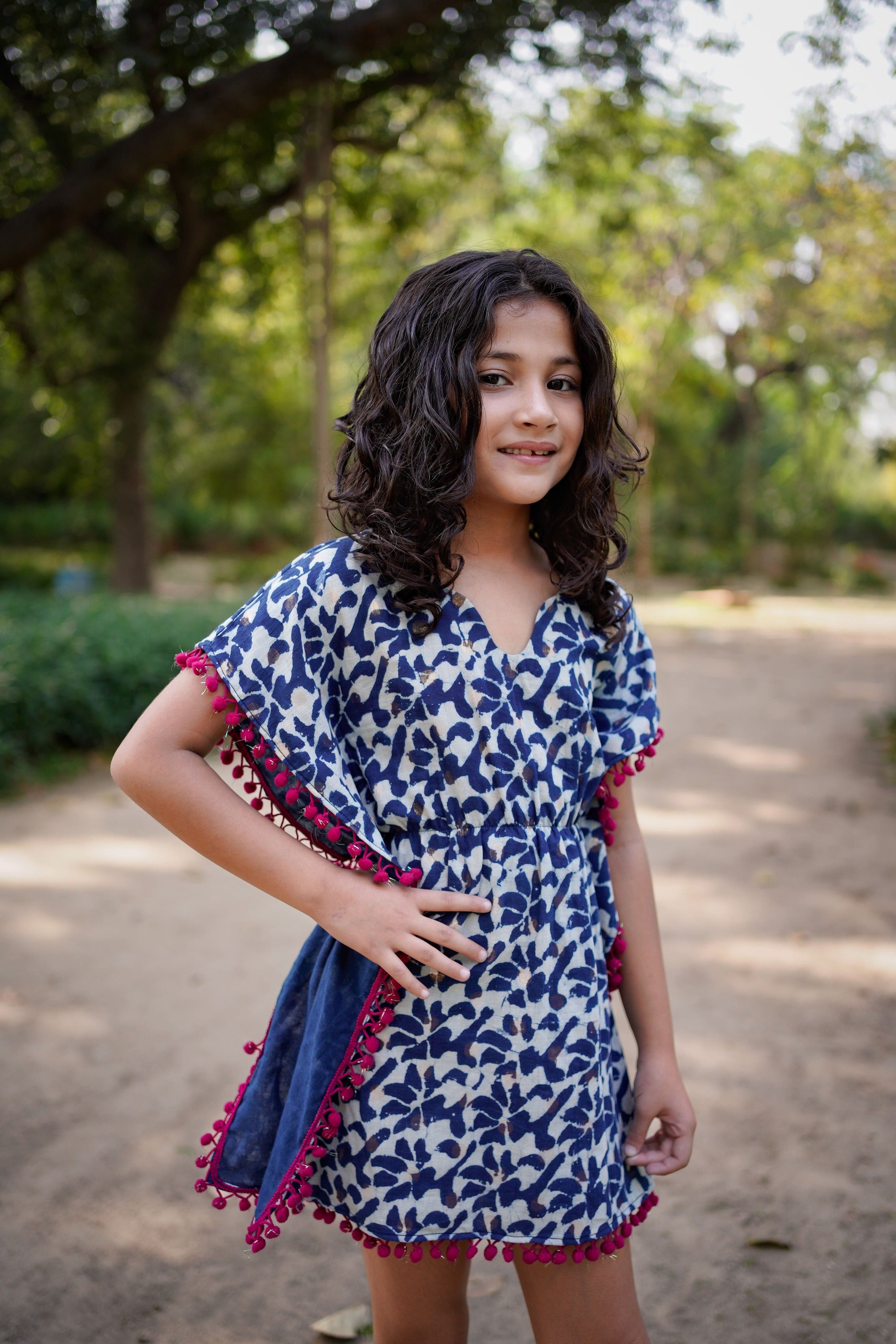 Indigo Kaftan Dress