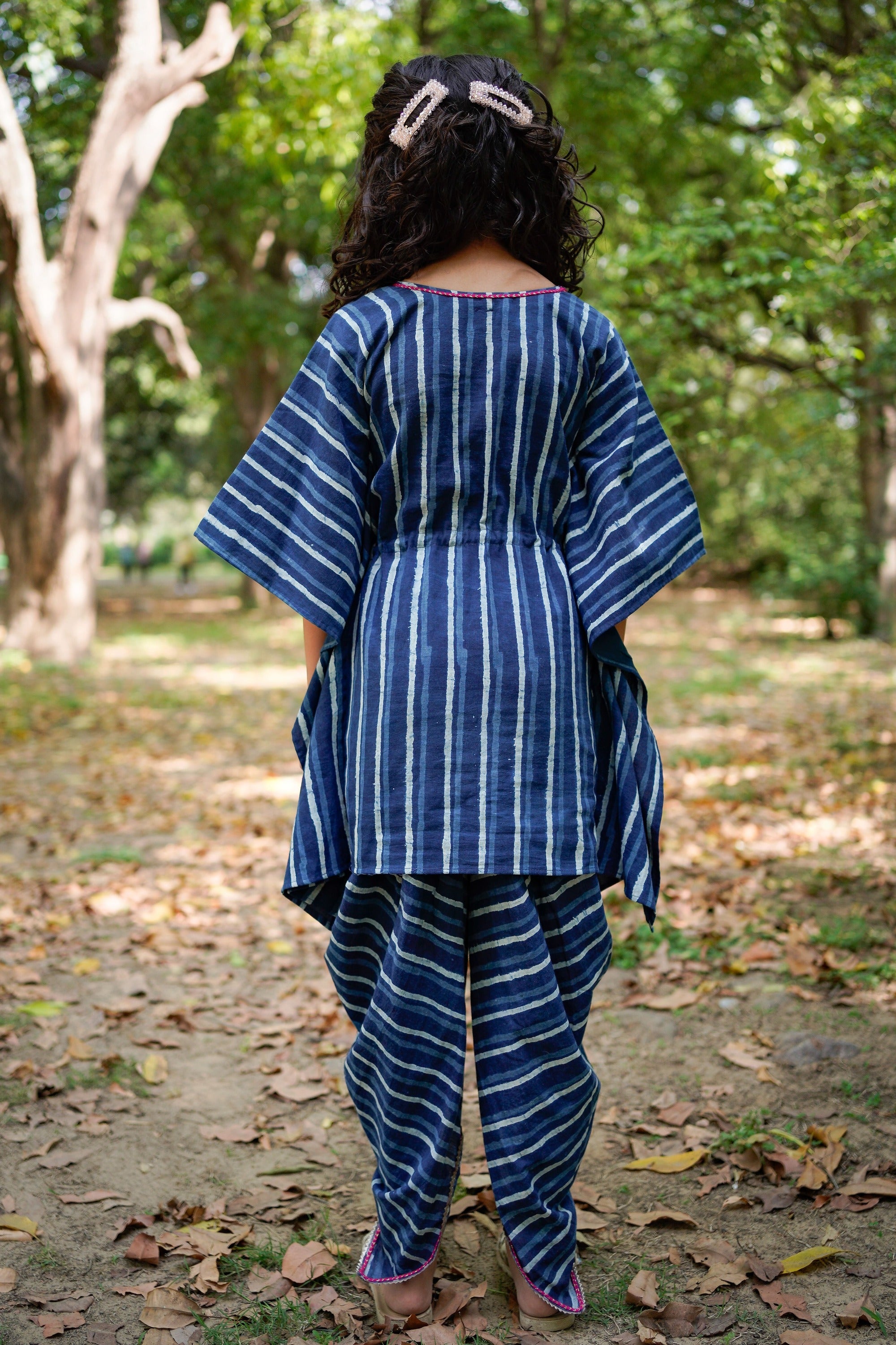 Indigo   Handblock Print  Kaftan Dhoti Cotton  Set