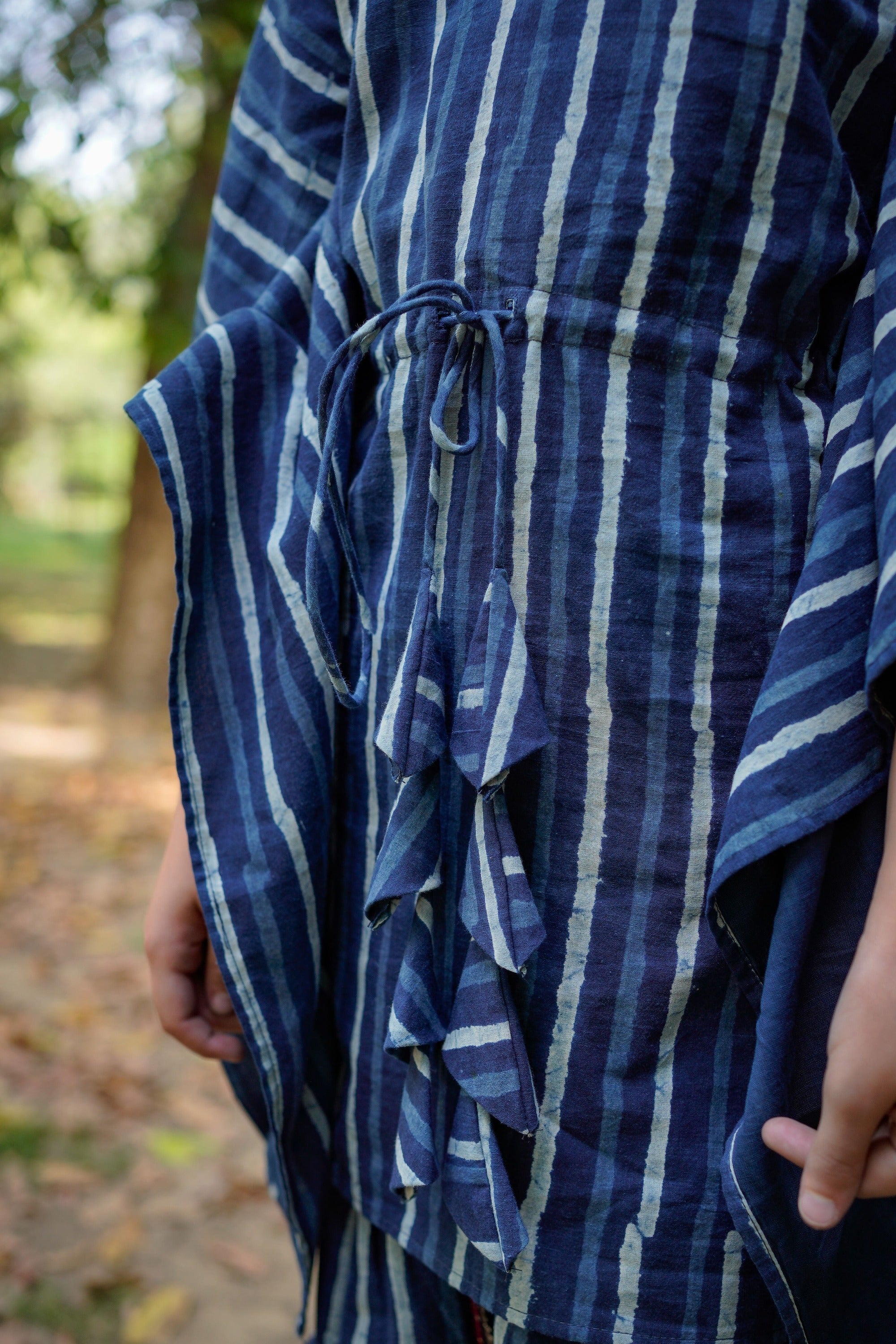Indigo   Handblock Print  Kaftan Dhoti Cotton  Set