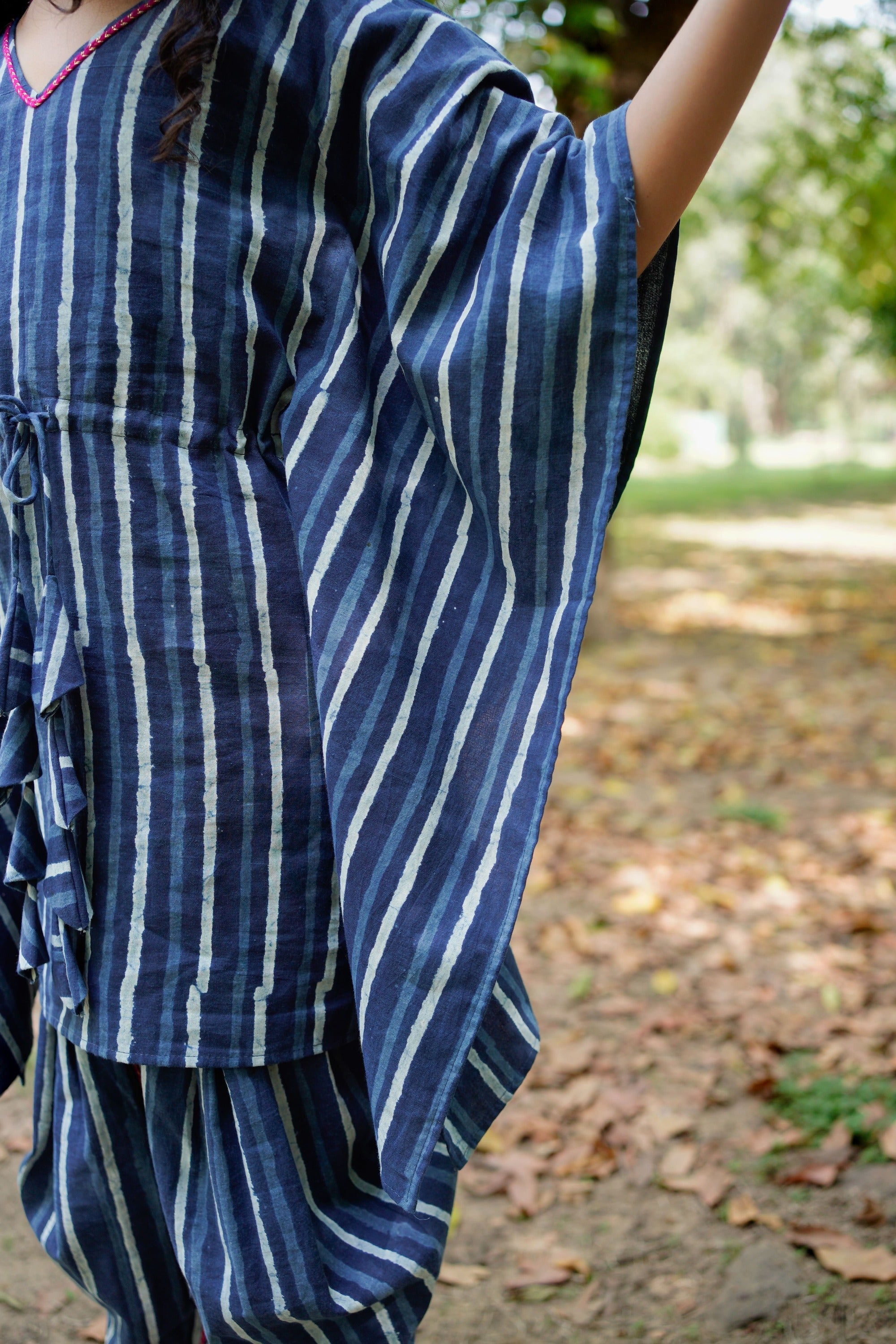 Indigo   Handblock Print  Kaftan Dhoti Cotton  Set