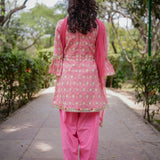 Pink Sanganeri Angrakha Cotton Suit