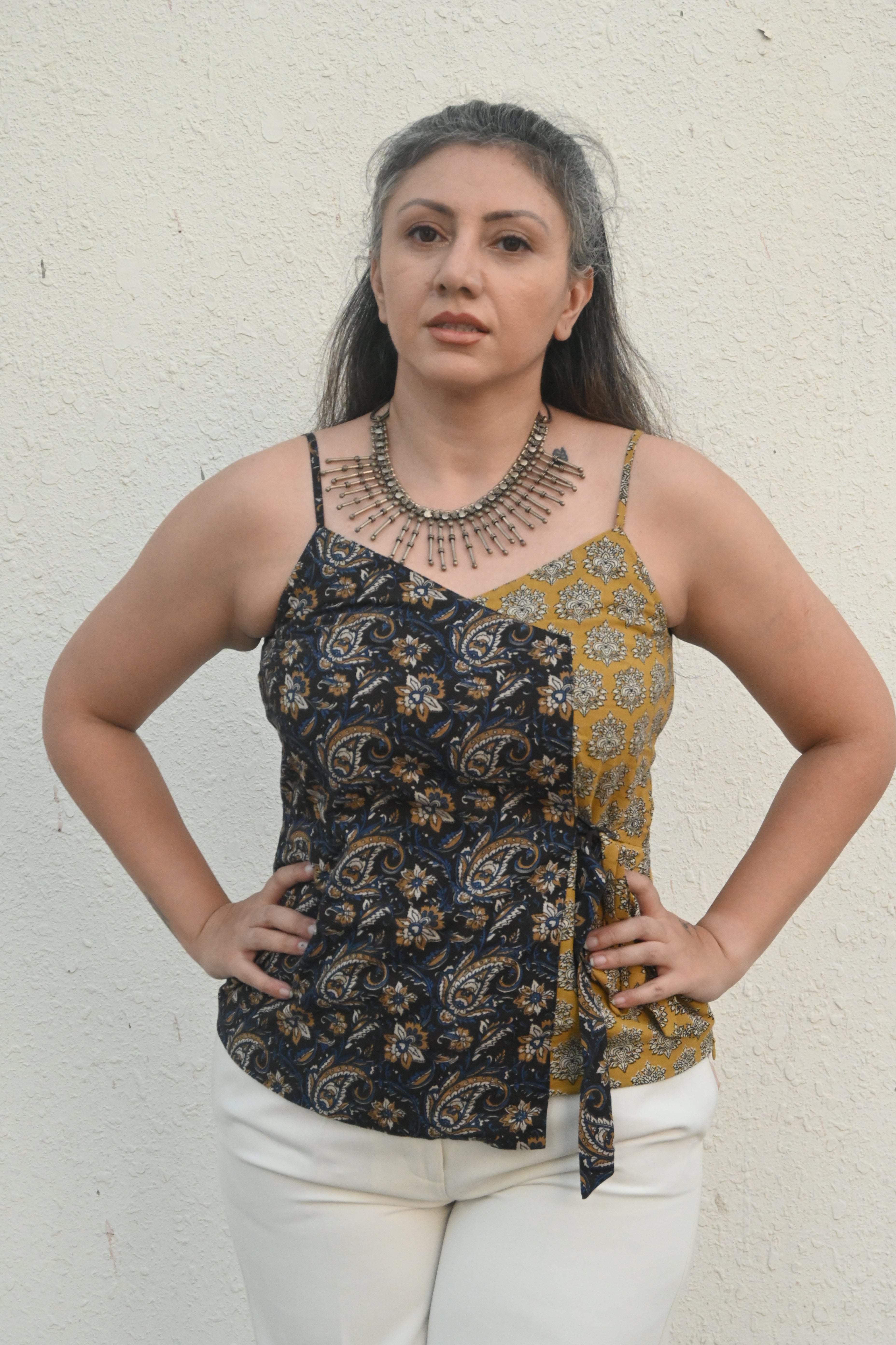 Kalamkari Bagru Handblock Printed Cotton Wrap Top