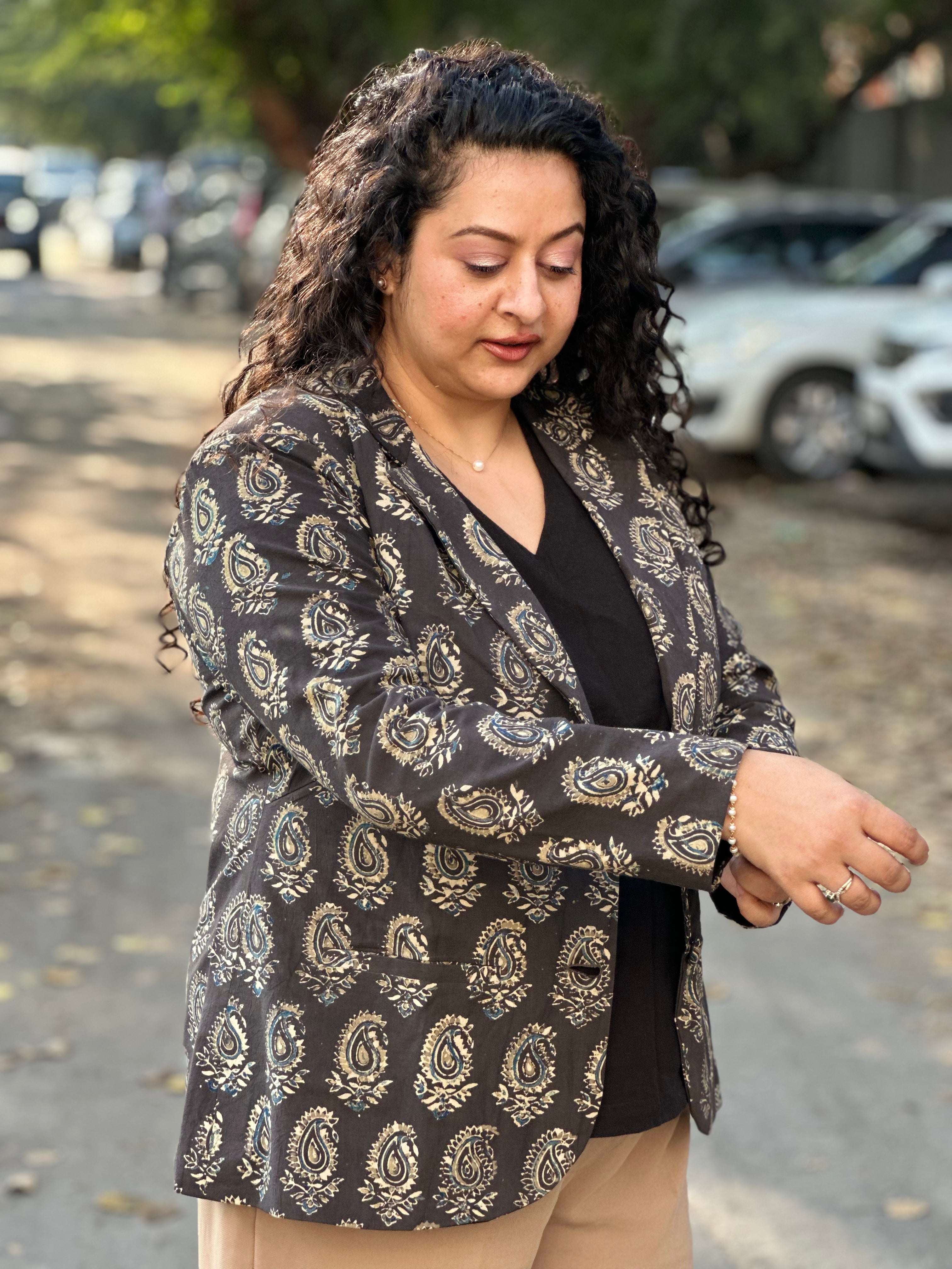 Paisley Power- Paisley Ajrakh Handblock Print Cotton Blaze