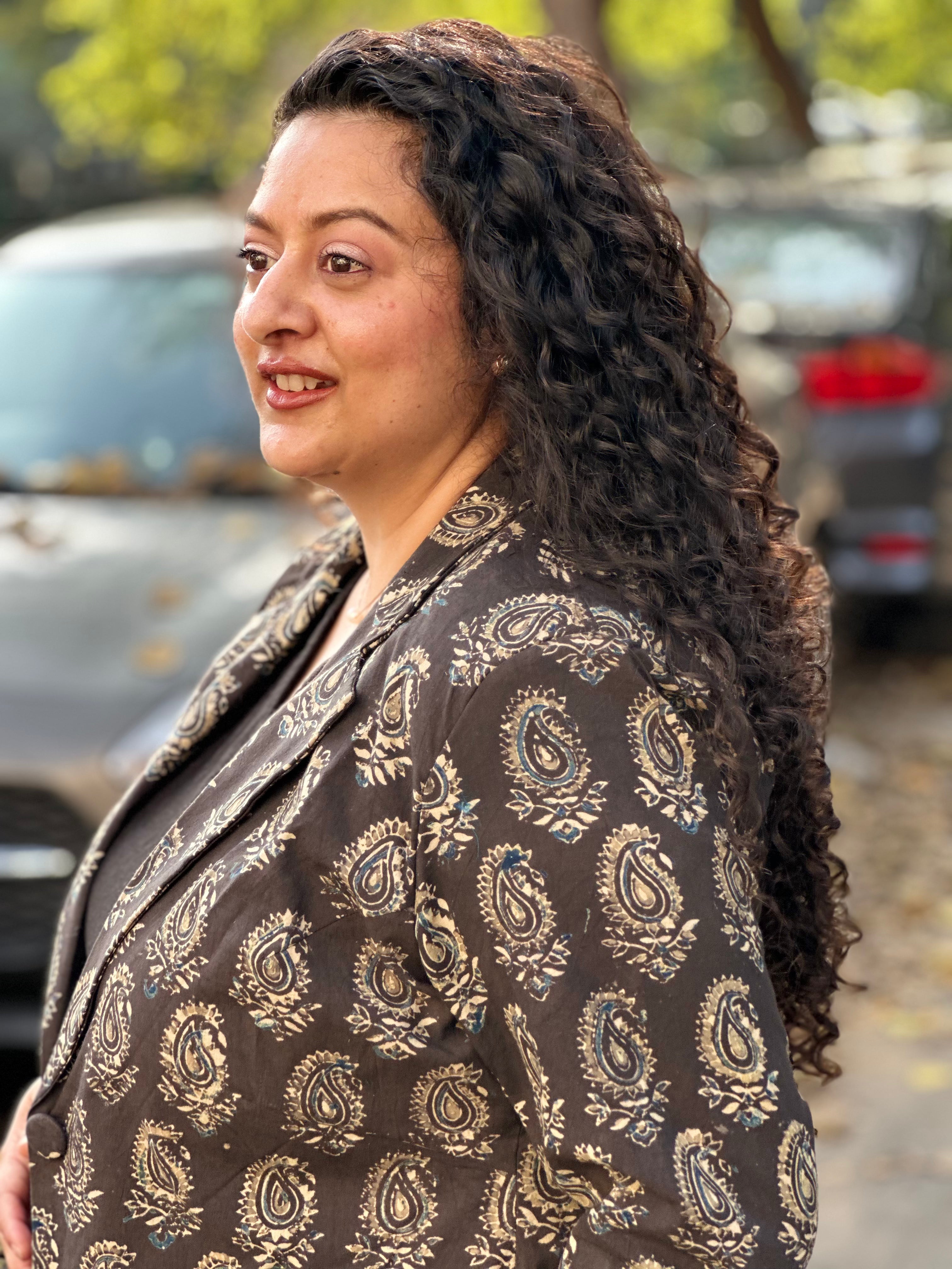 Paisley Power- Paisley Ajrakh Handblock Print Cotton Blaze