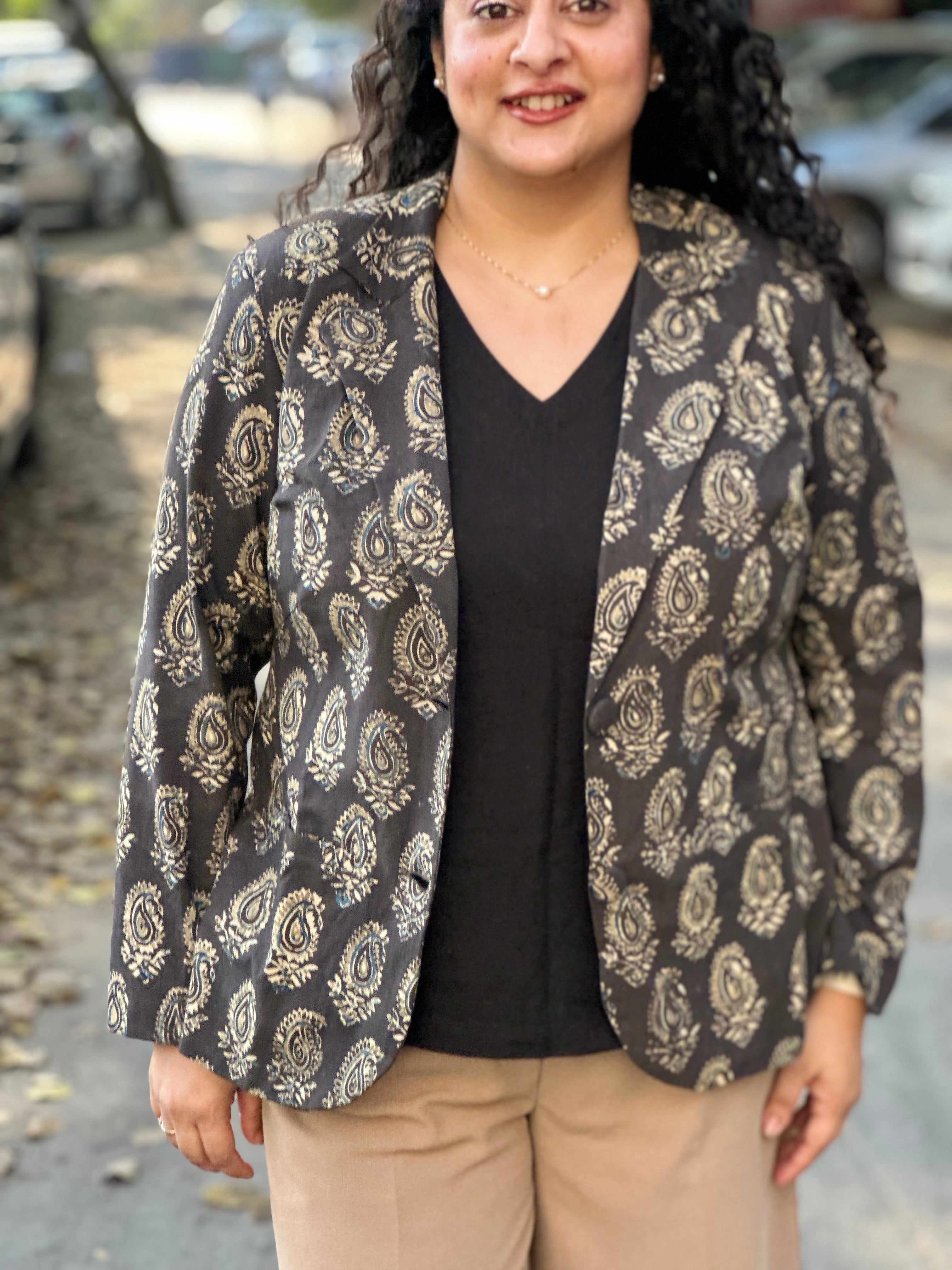 Paisley Power- Paisley Ajrakh Handblock Print Cotton Blaze