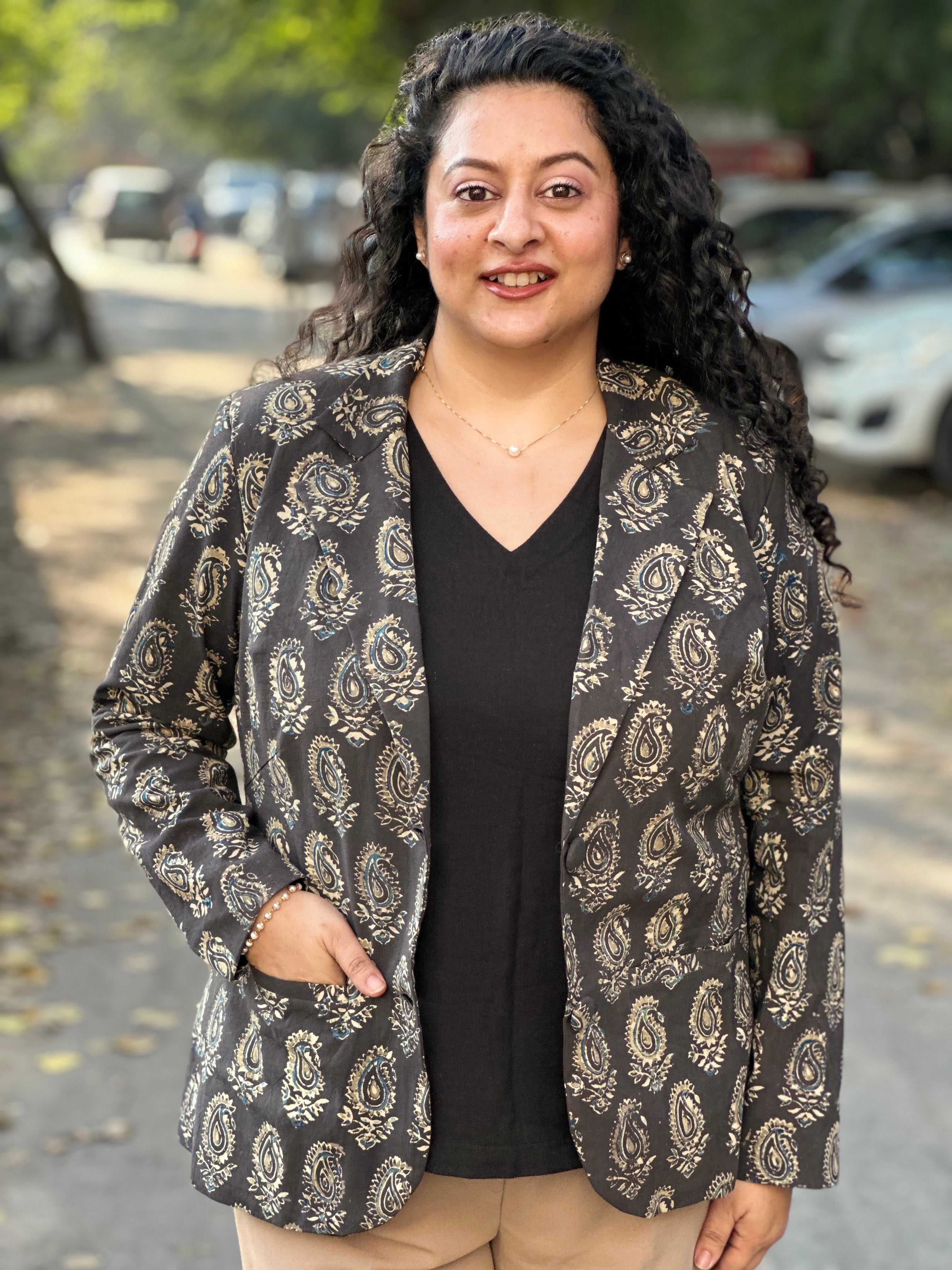 Paisley Power- Paisley Ajrakh Handblock Print Cotton Blaze