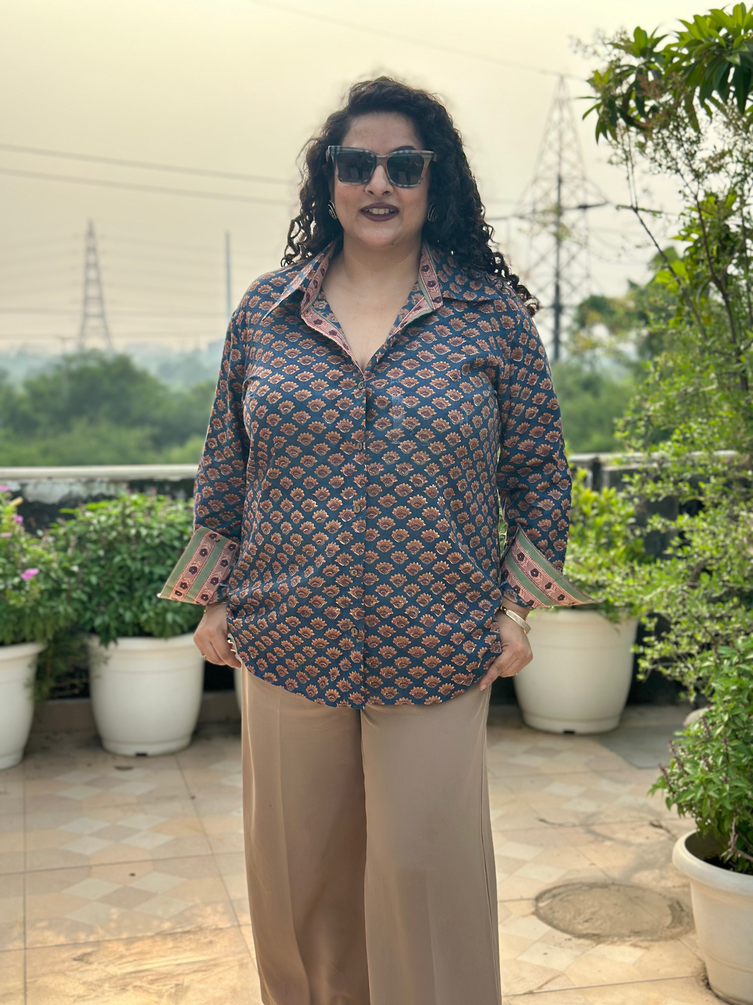SUHANI – Sanganeri Handblock Print Cotton Shirt