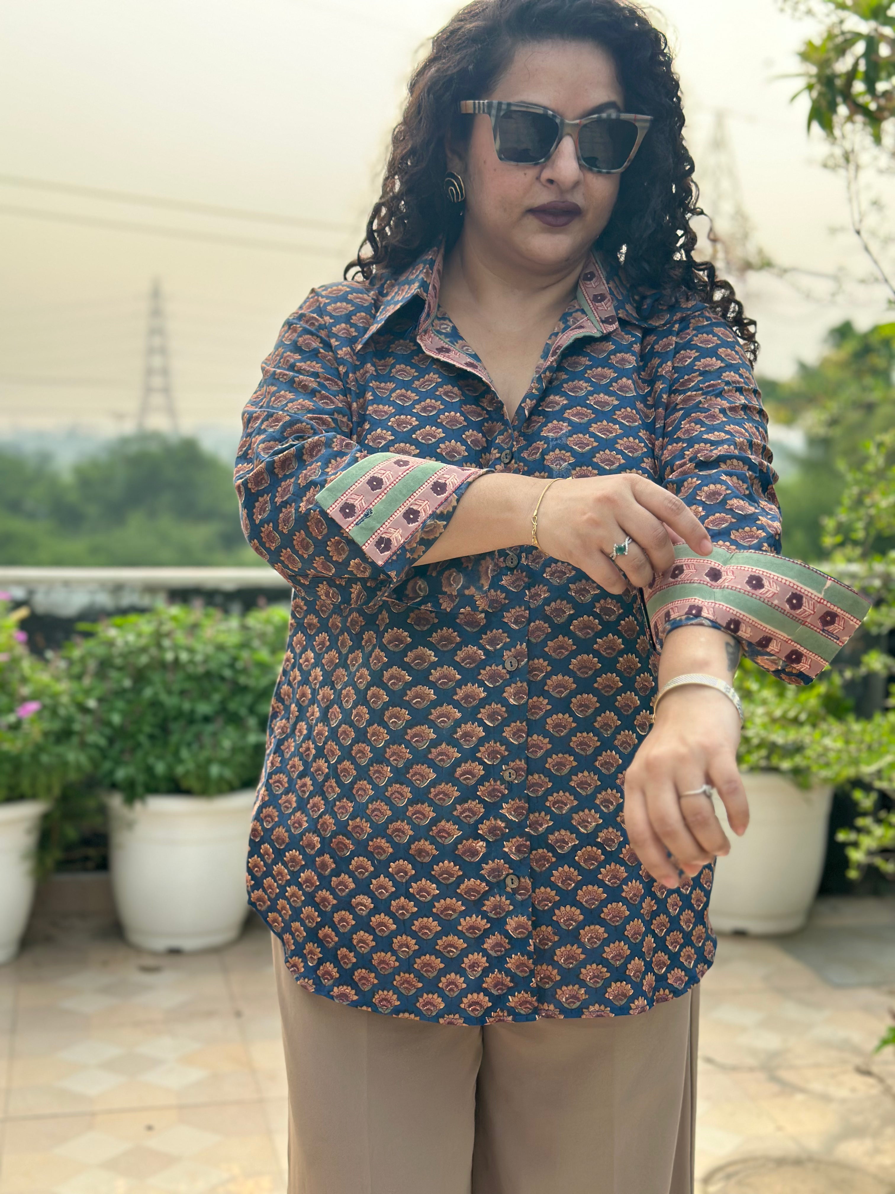 SUHANI – Sanganeri Handblock Print Cotton Shirt