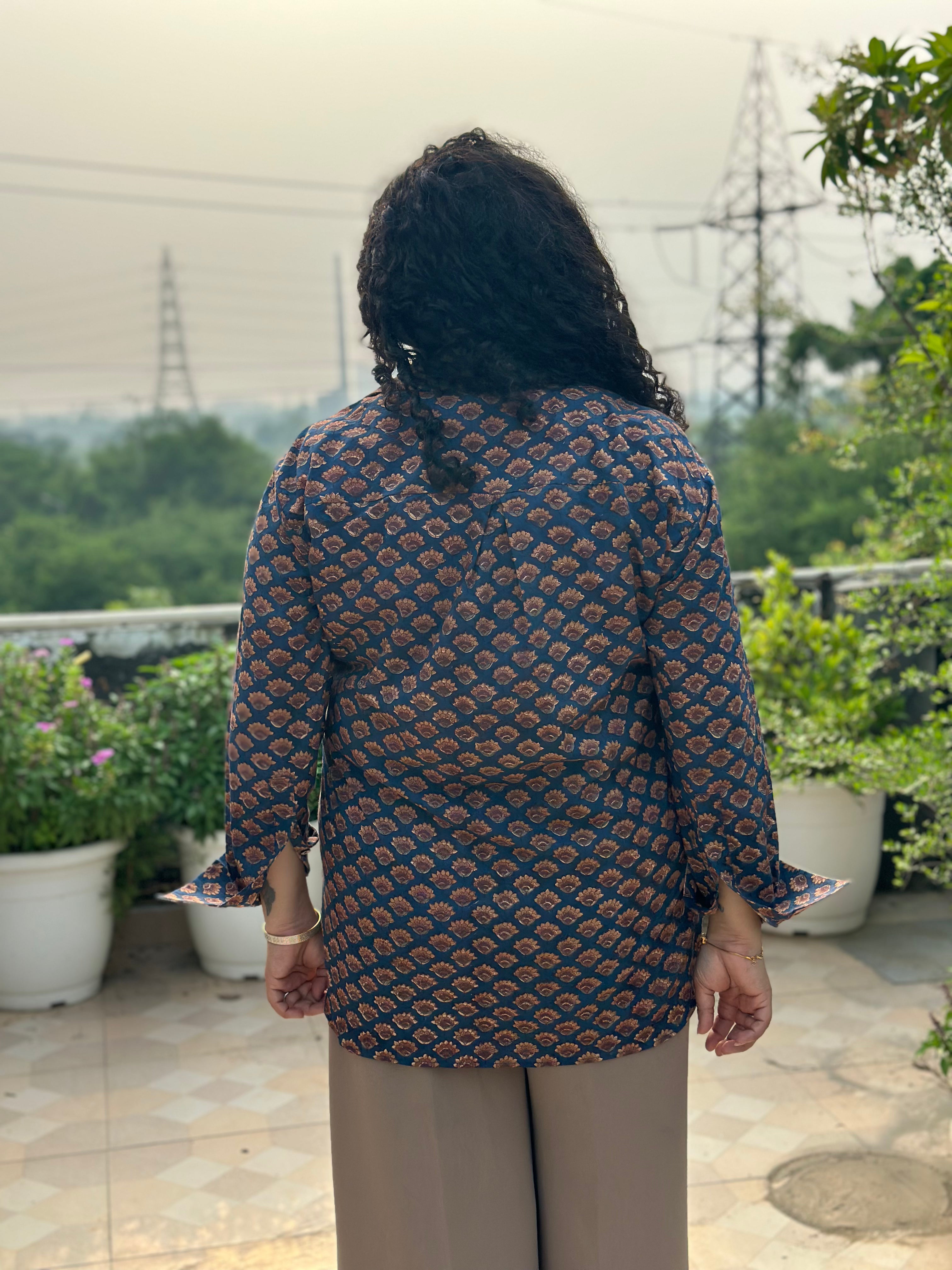 SUHANI – Sanganeri Handblock Print Cotton Shirt