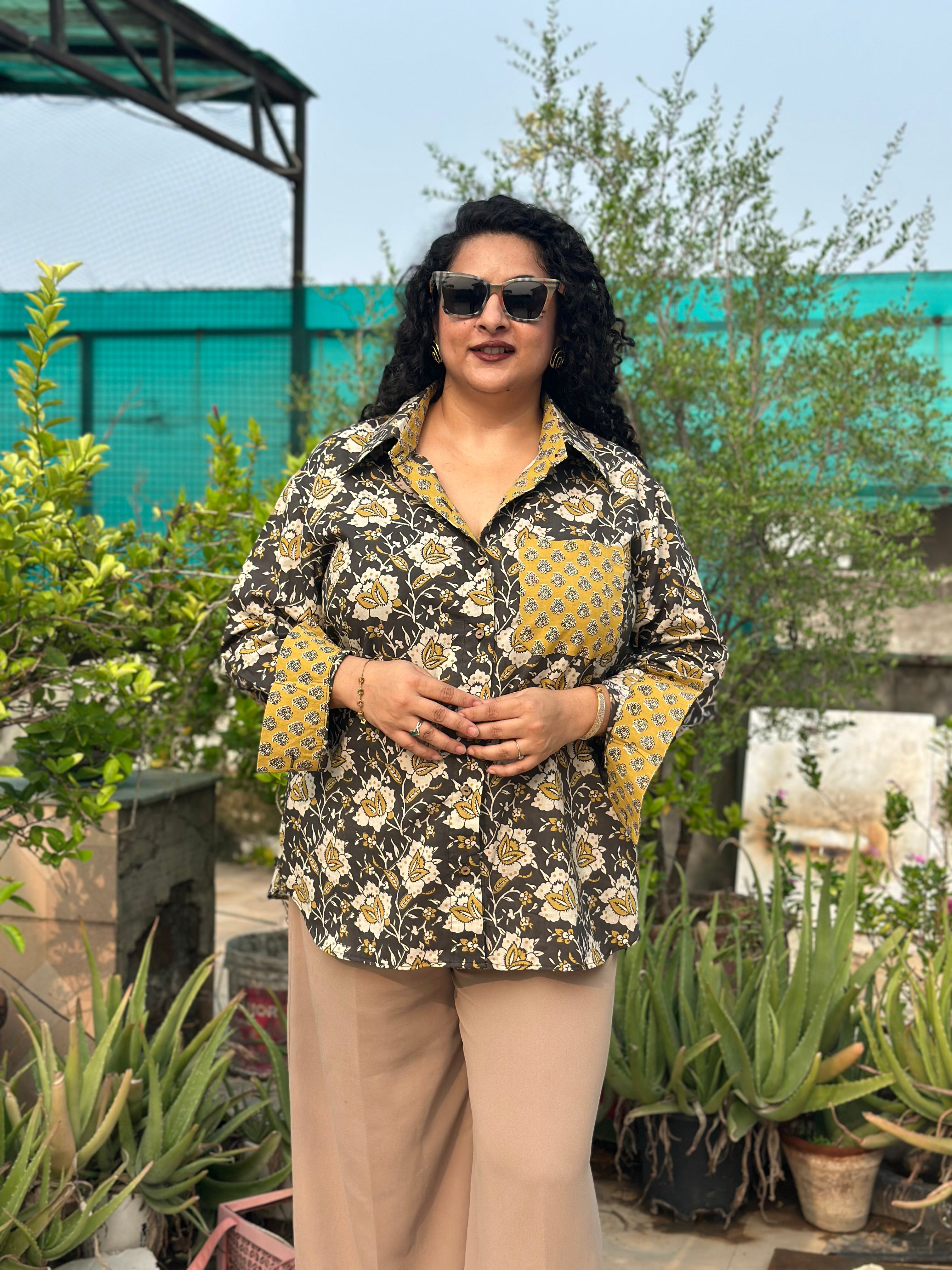Ruhani – Bagru Kalamkari Handblock Print Cotton Shirt
