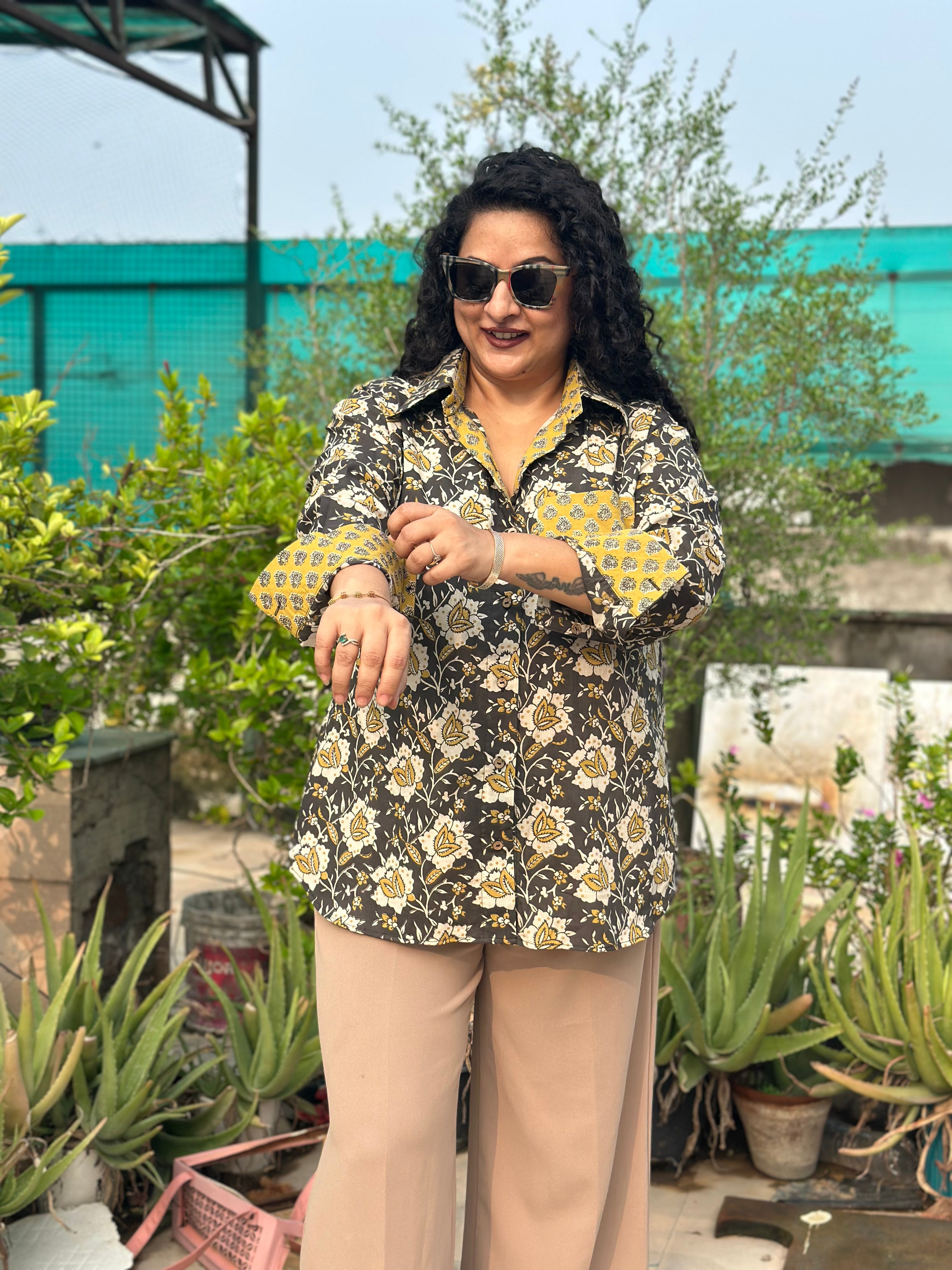 Ruhani – Bagru Kalamkari Handblock Print Cotton Shirt