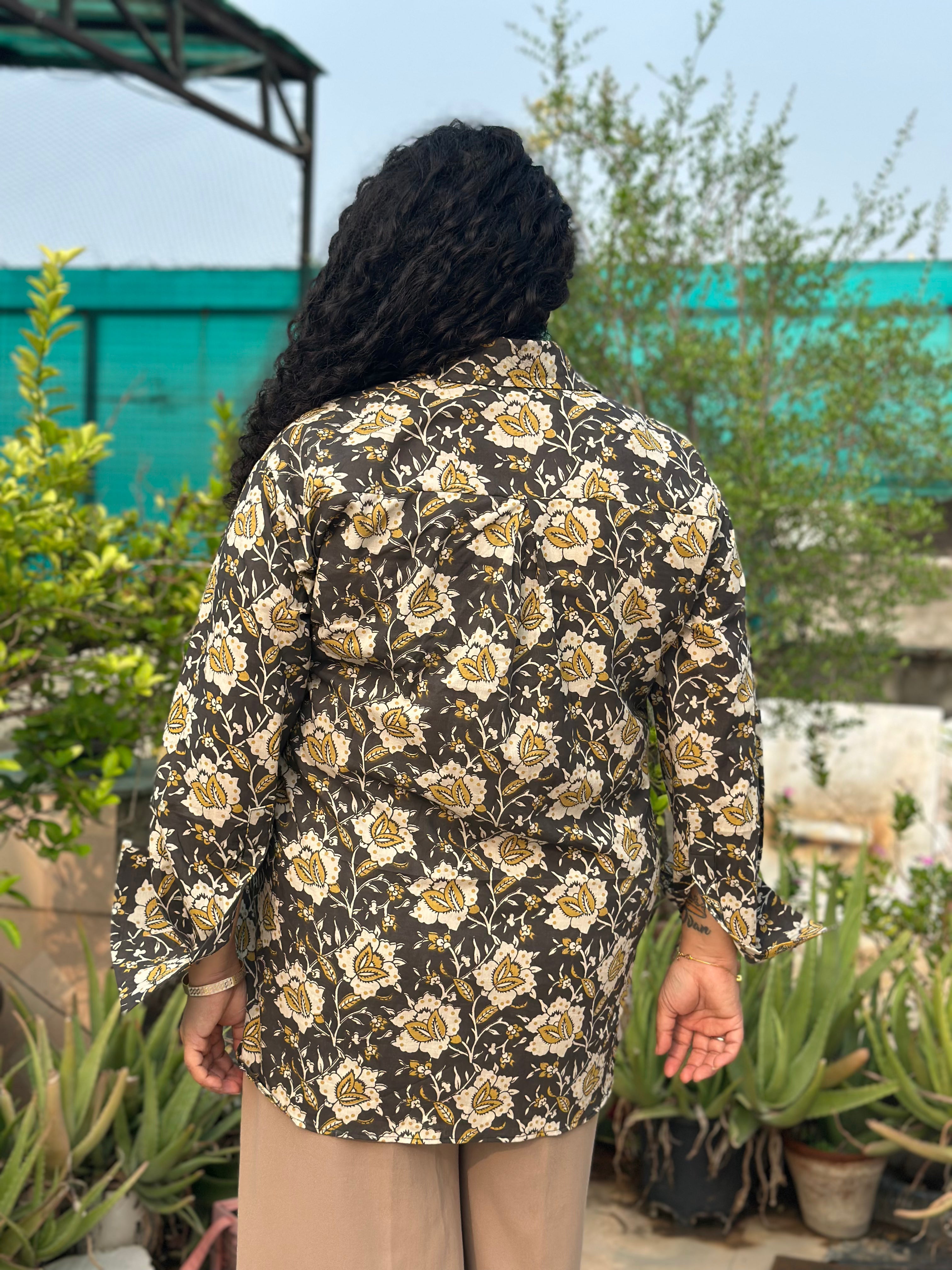 Ruhani – Bagru Kalamkari Handblock Print Cotton Shirt