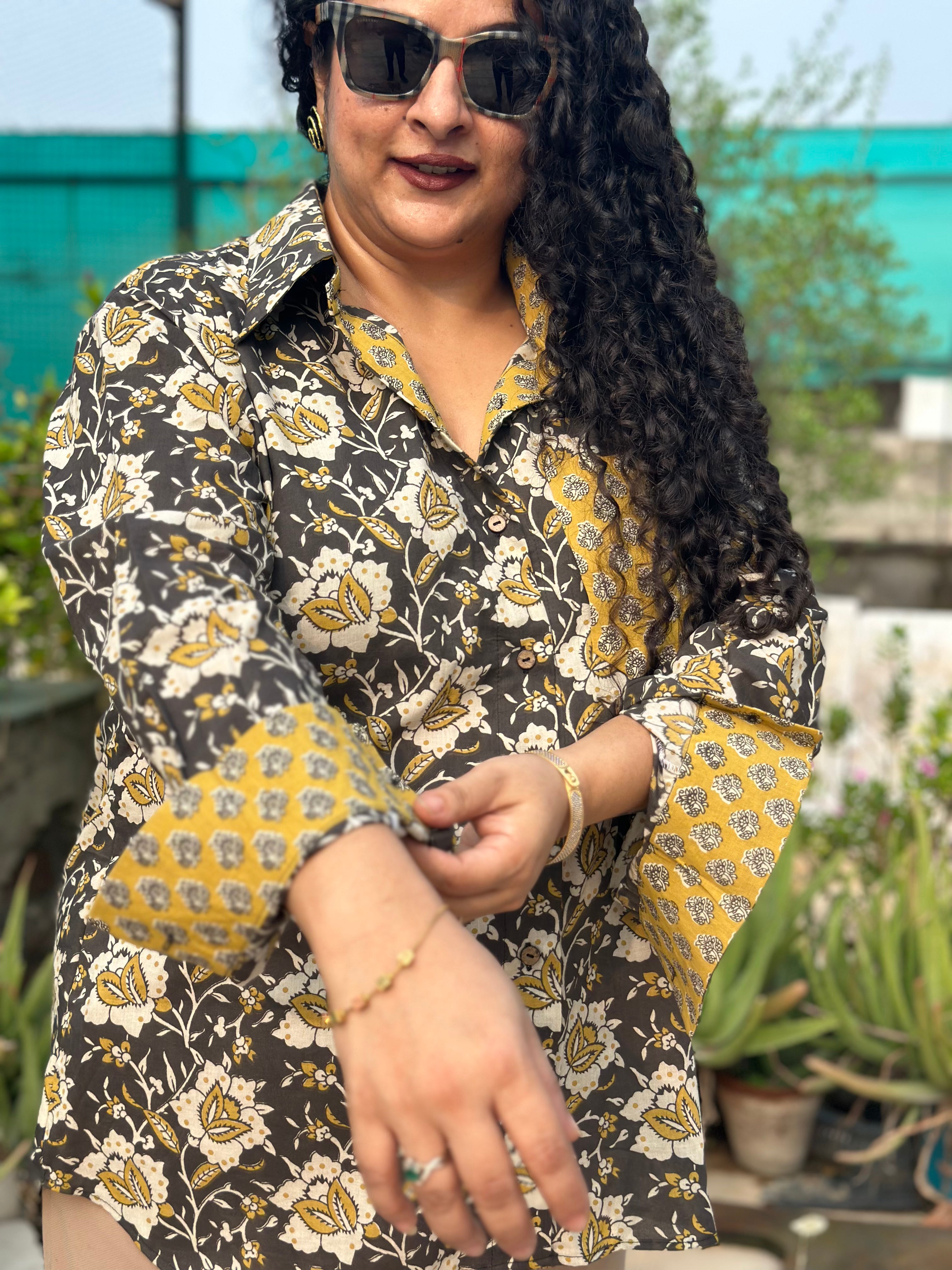 Ruhani – Bagru Kalamkari Handblock Print Cotton Shirt