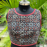 Ajrakh Handblock Print sleeveless cotton blouse