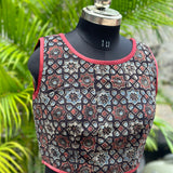 Ajrakh Handblock Print sleeveless cotton blouse