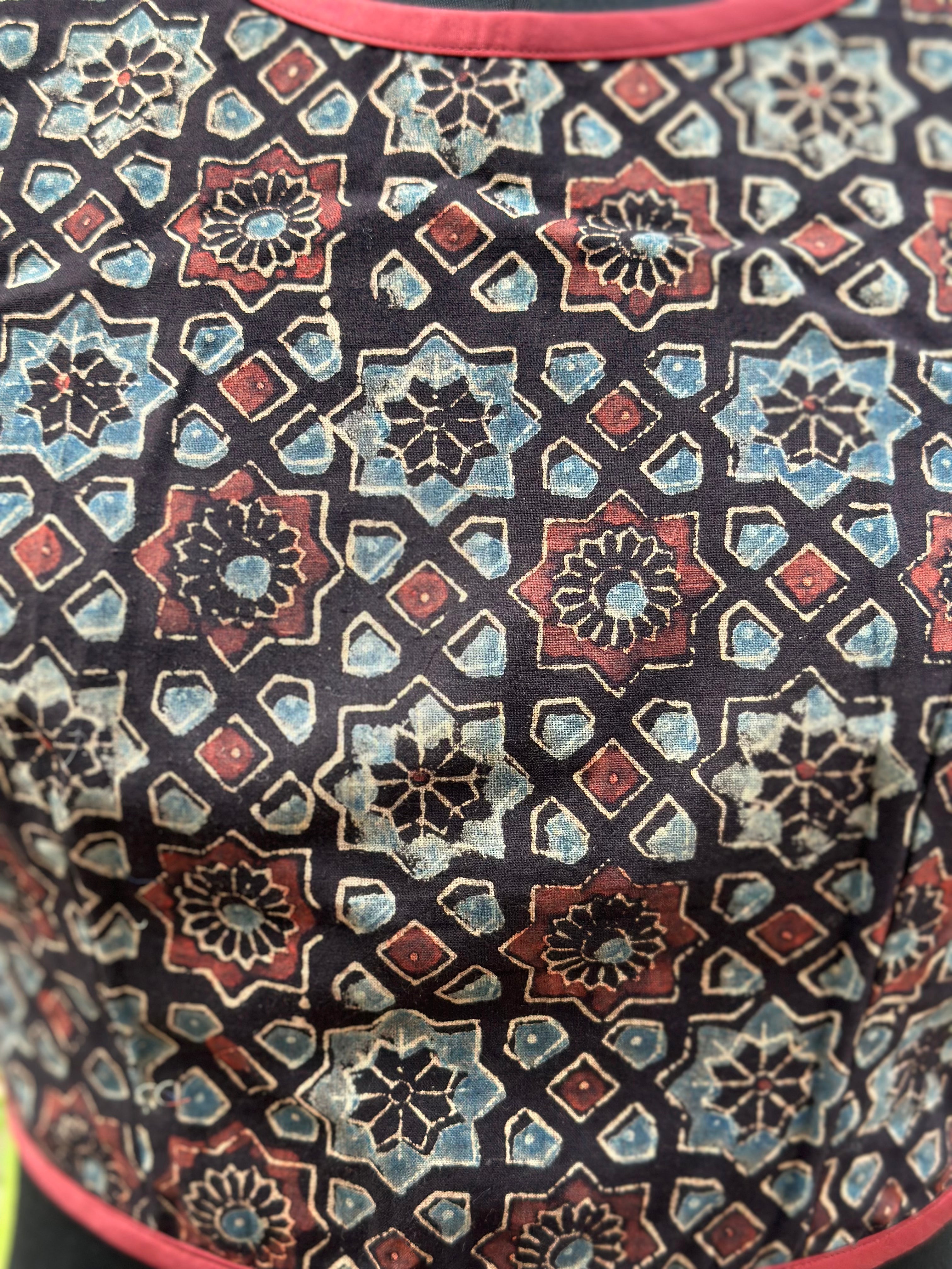 Ajrakh Handblock Print sleeveless cotton blouse