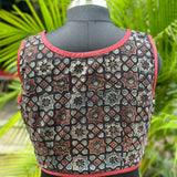 Ajrakh Handblock Print sleeveless cotton blouse