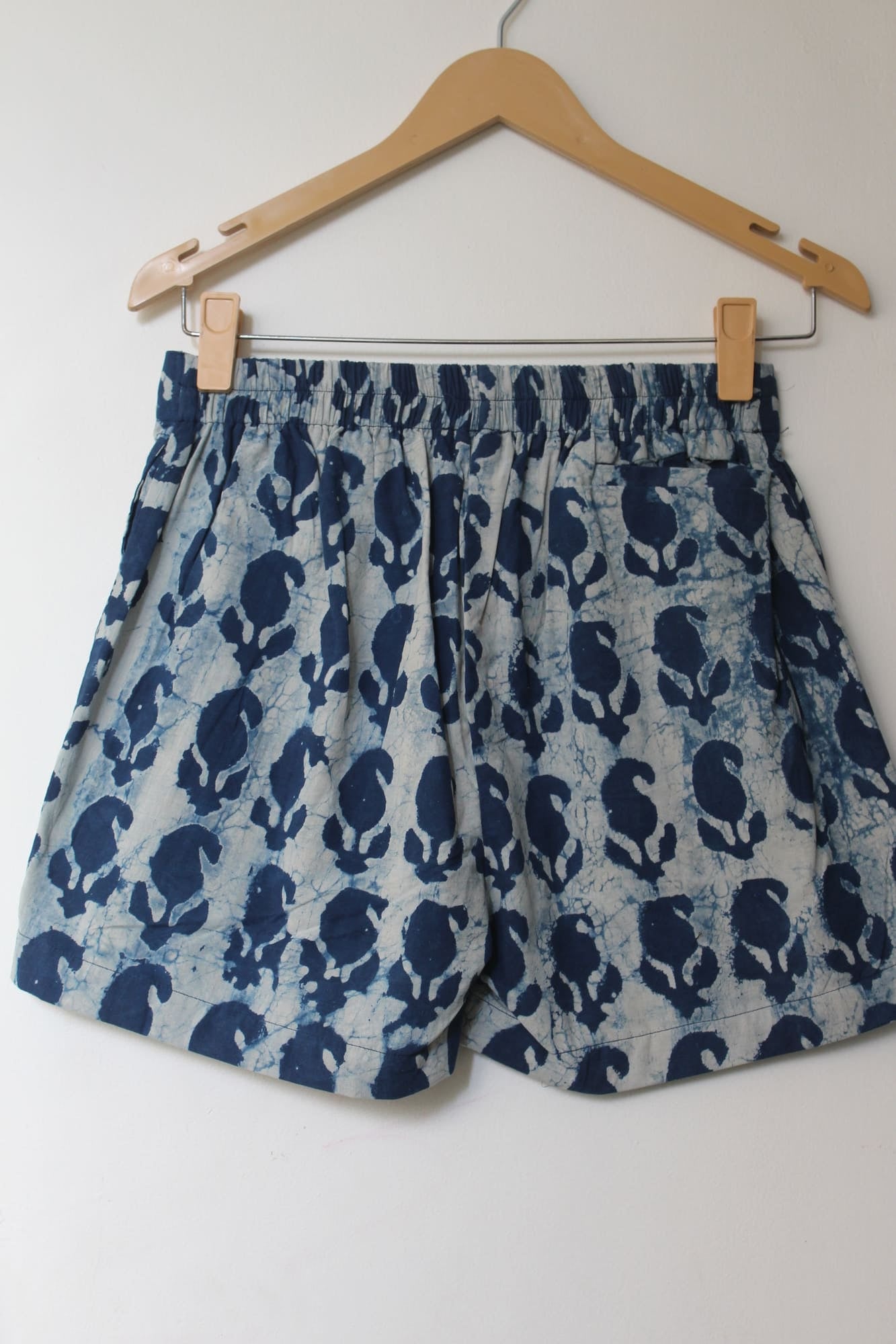Indigo Dabu Paisley Cotton Shorts