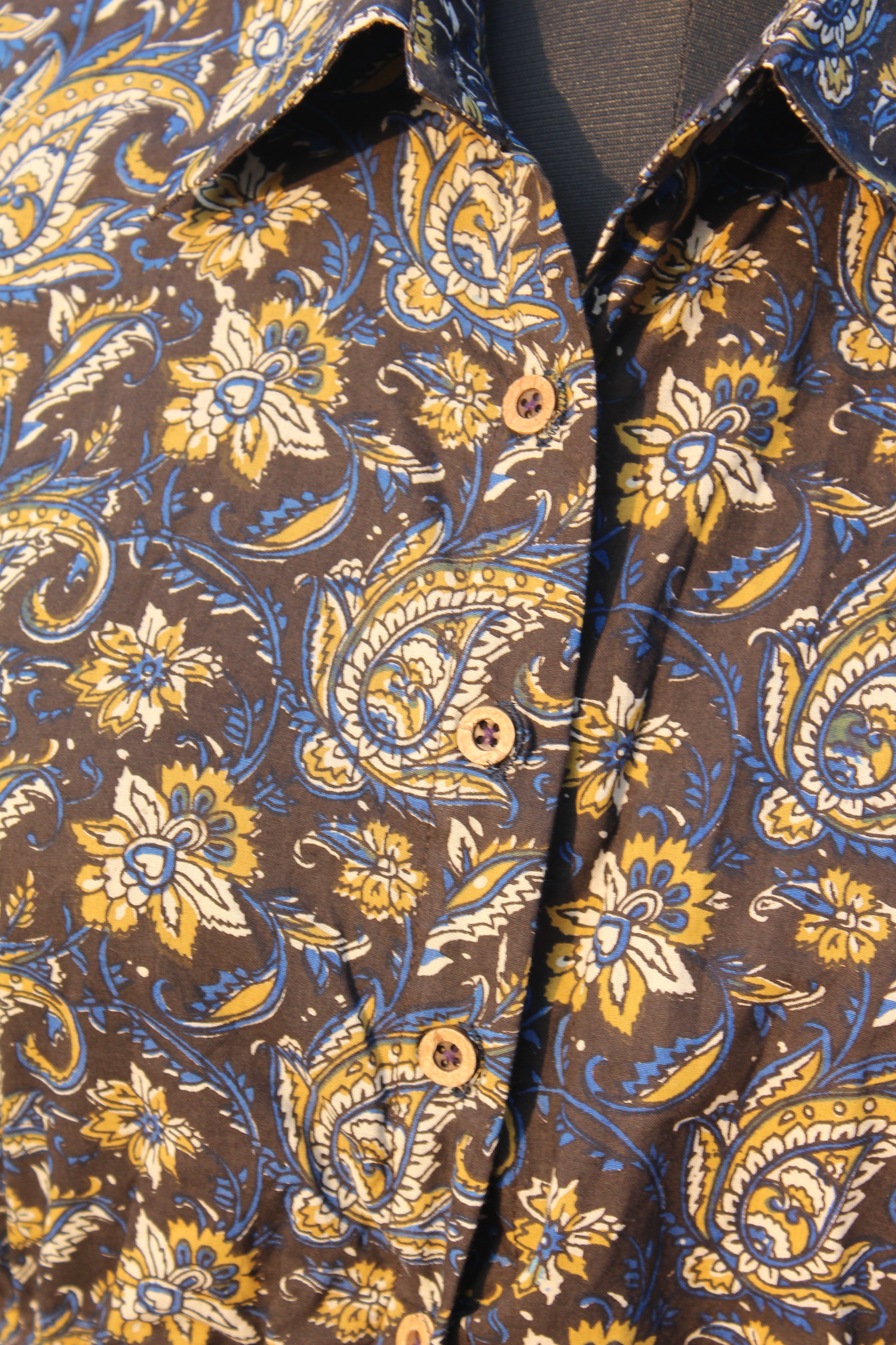 Kalamkari bagru handblock printed collar style tie-me up crop top