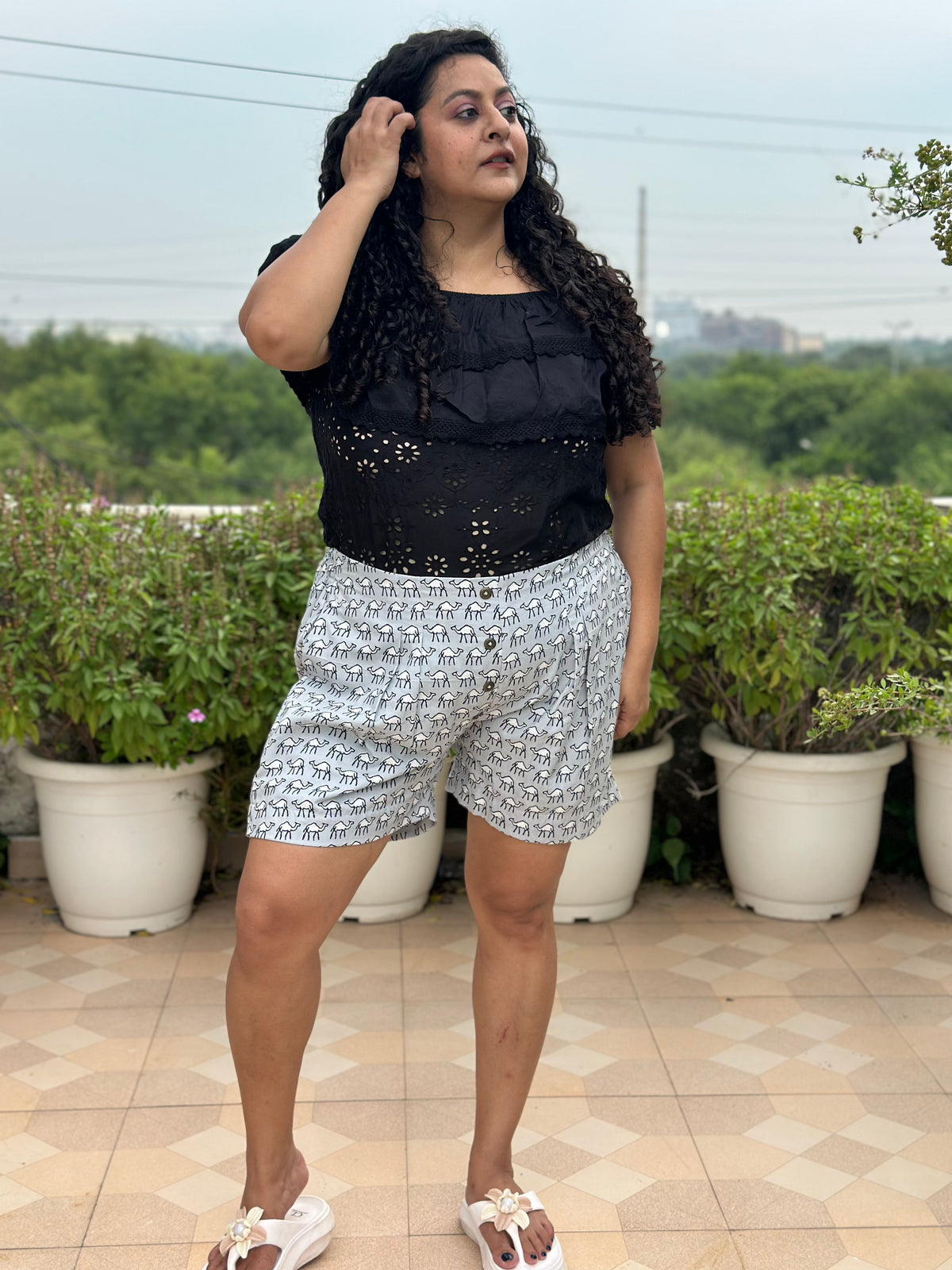Desert Nomad -Hand block Print Cotton Shorts