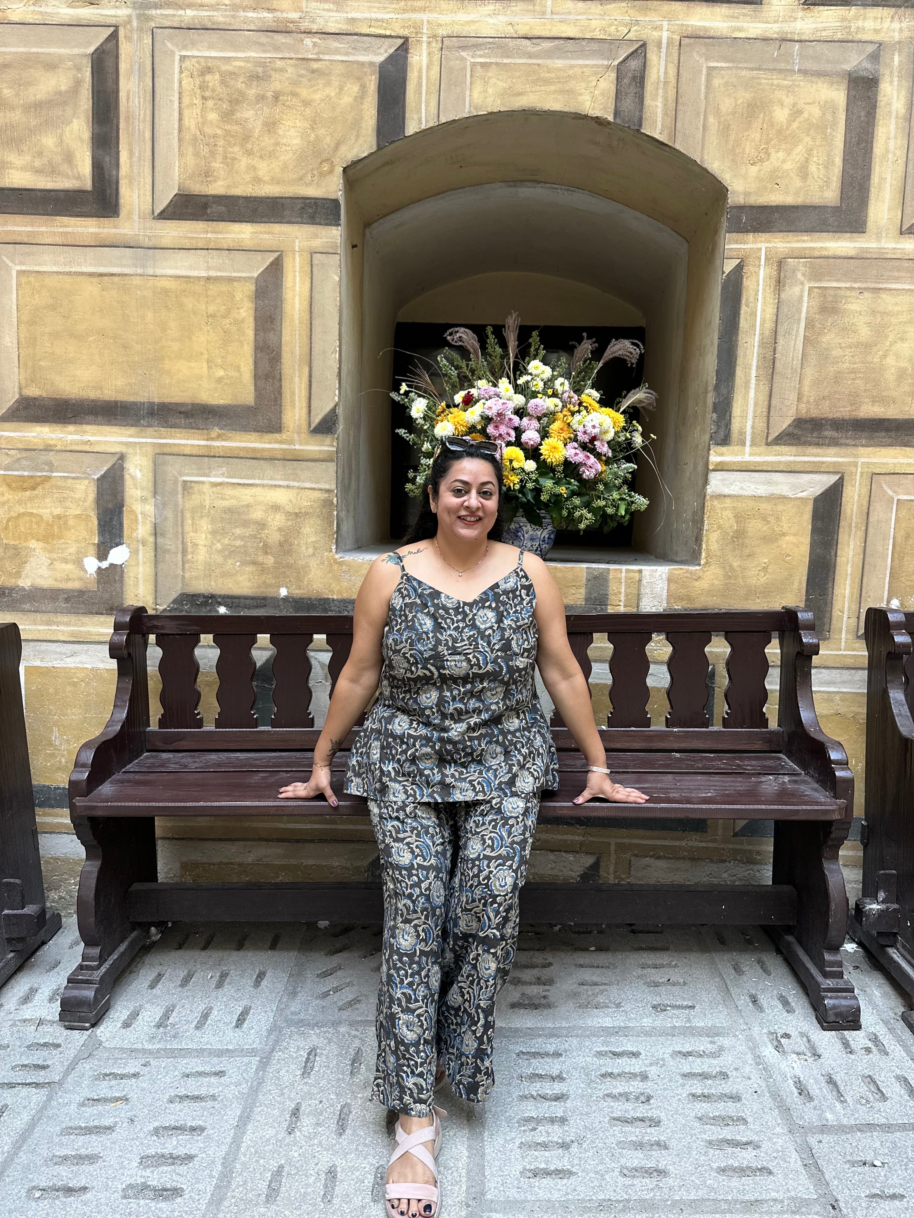 Flora Noir: Kalamkari Handblock Print Cotton Co-ord set
