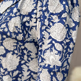 Blue Floral Sanganeri Handblock Print Cotton Blazer