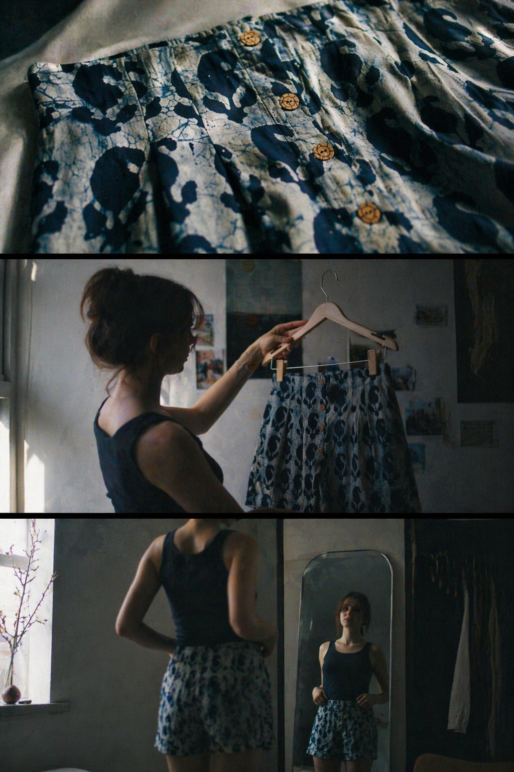 Indigo Dabu Paisley Cotton Shorts