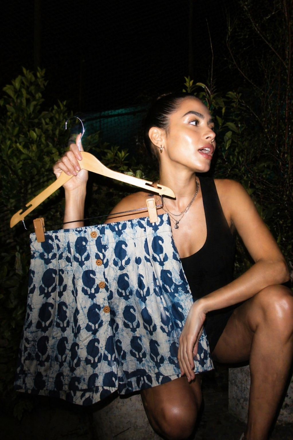 Indigo Dabu Paisley Cotton Shorts