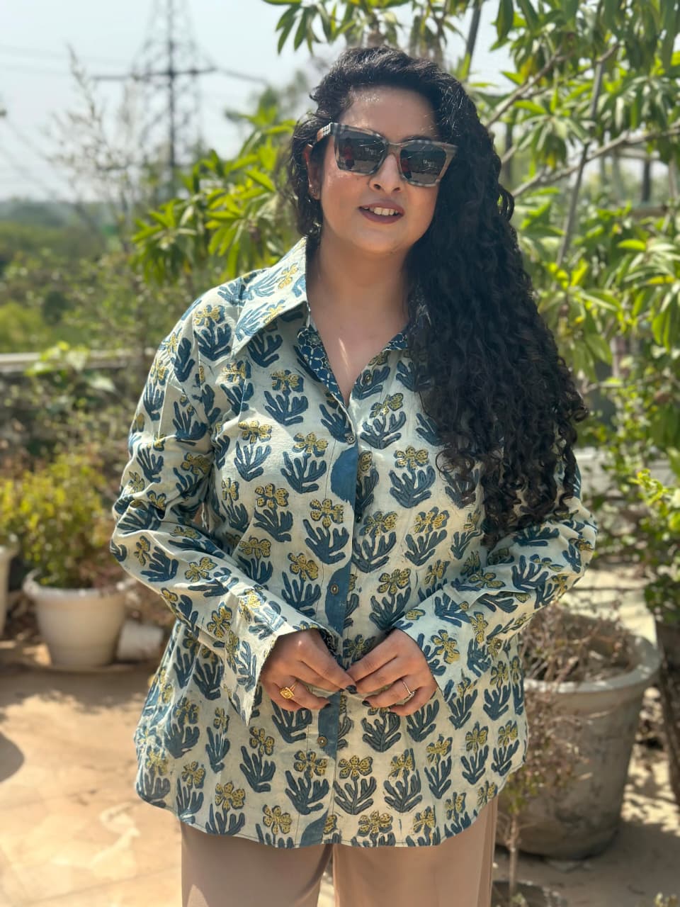 Mehfil- Vanaspati bagru handblock print shirt
