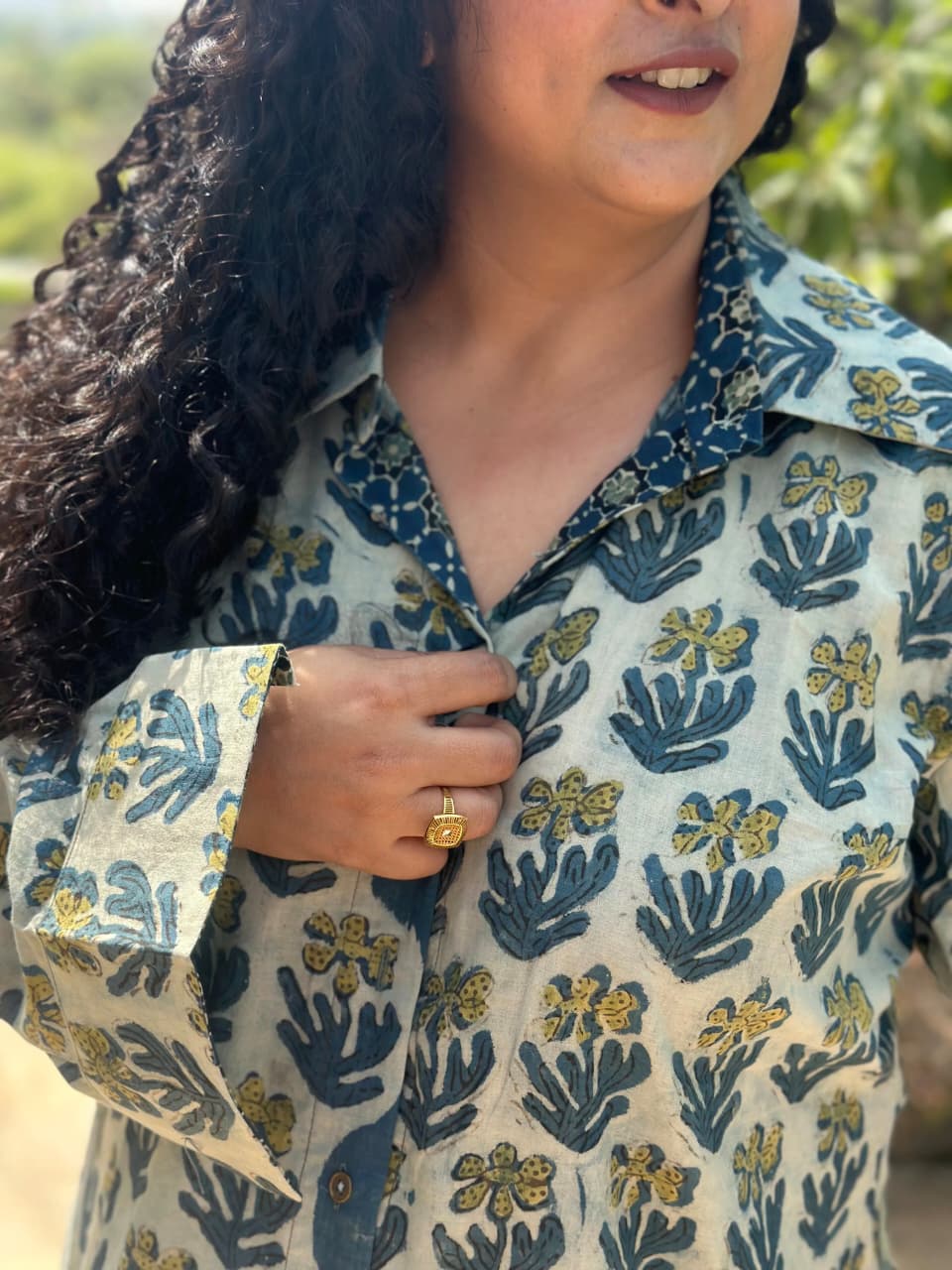 Mehfil- Vanaspati bagru handblock print shirt