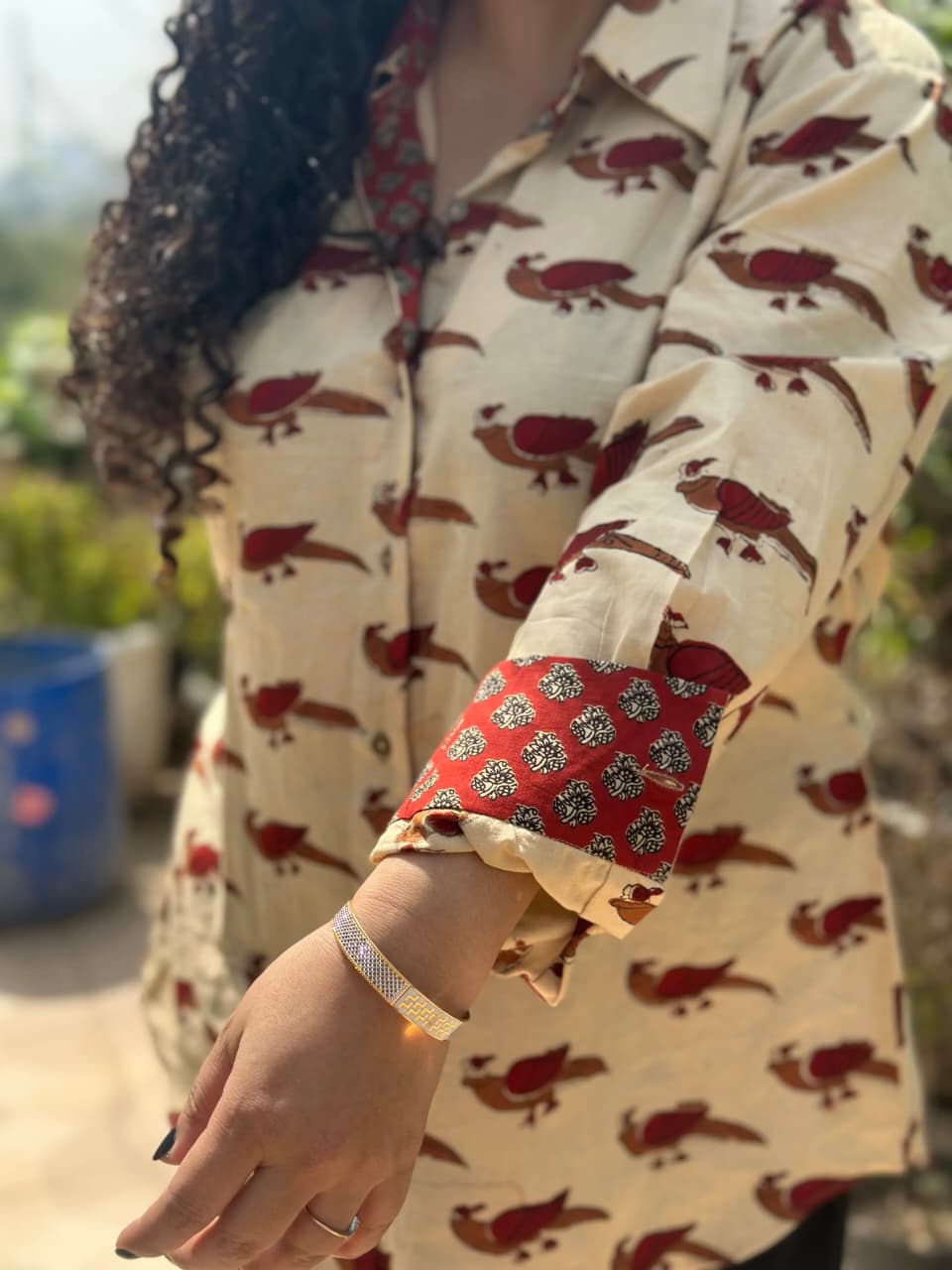 Pankh-Bagru Hand block Print cotton shirt