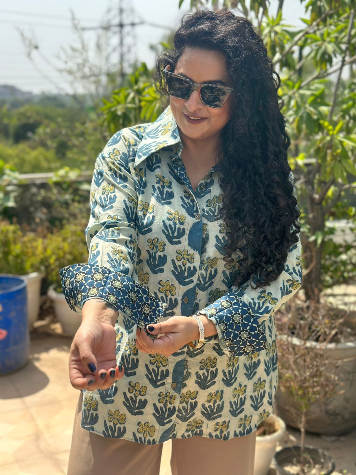 Mehfil- Vanaspati bagru handblock print shirt -