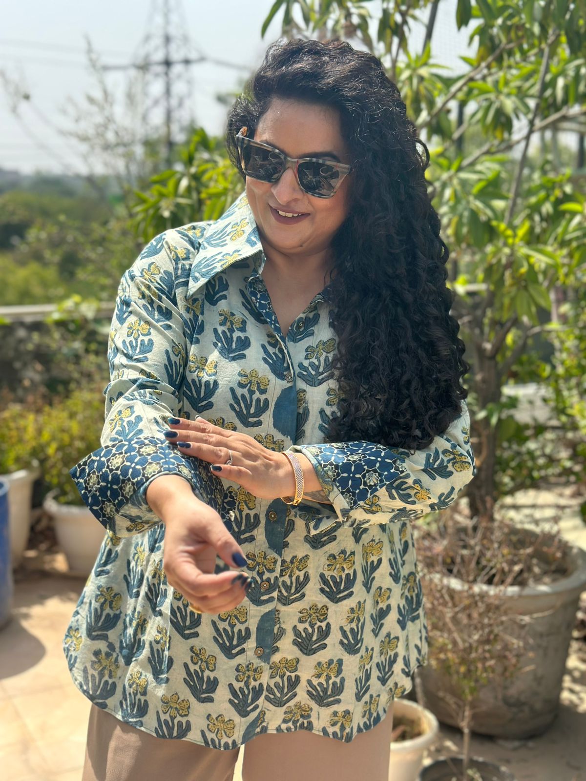 Mehfil- Vanaspati bagru handblock print shirt -