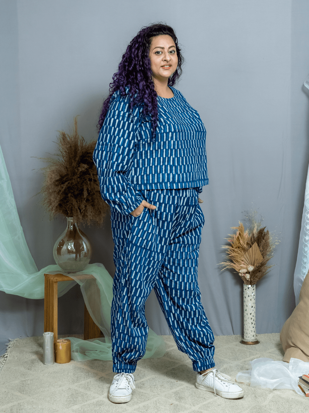 Indigo Crop Top Joggers