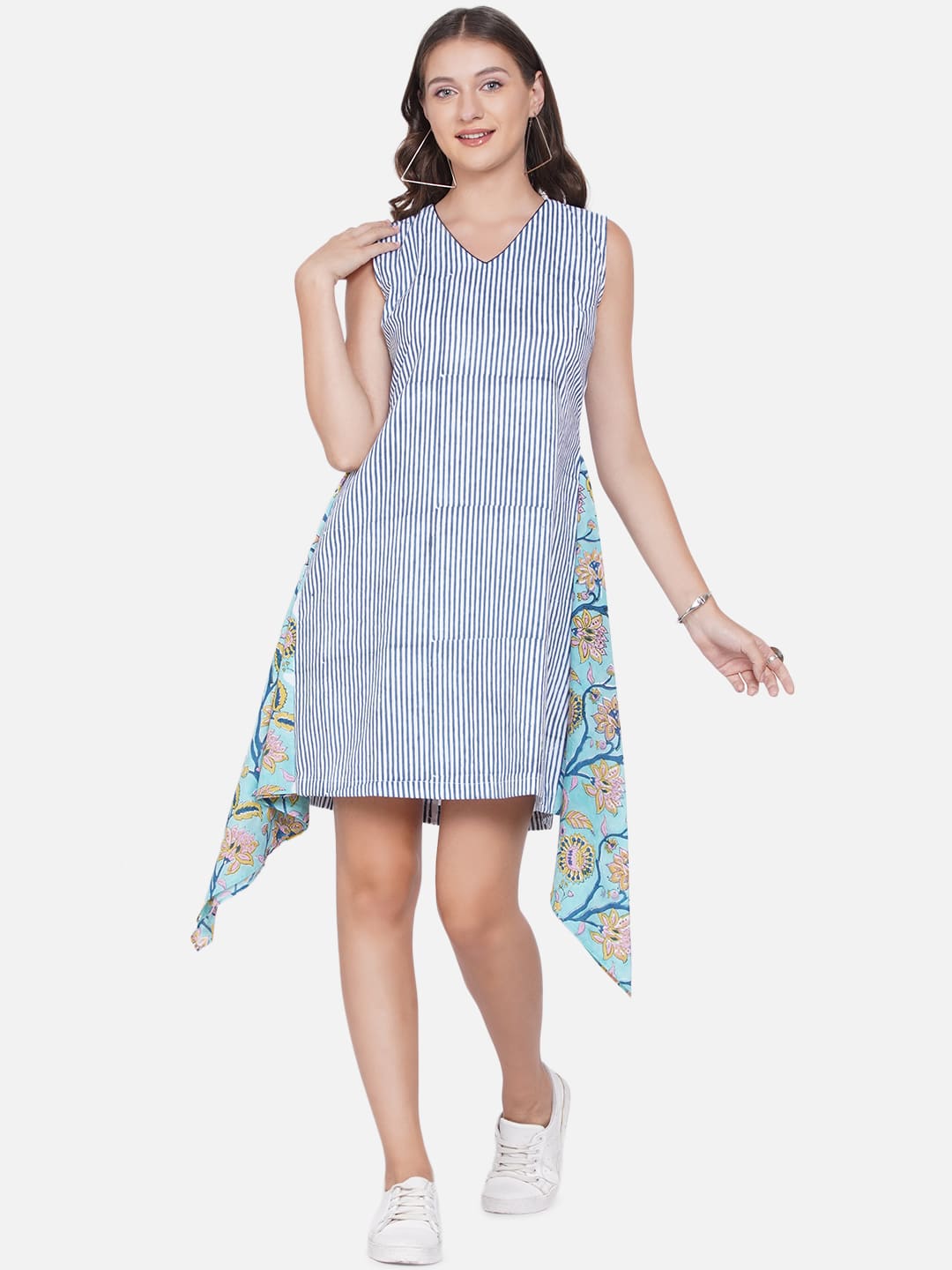 Blue Stripe with Sanganeri Drape