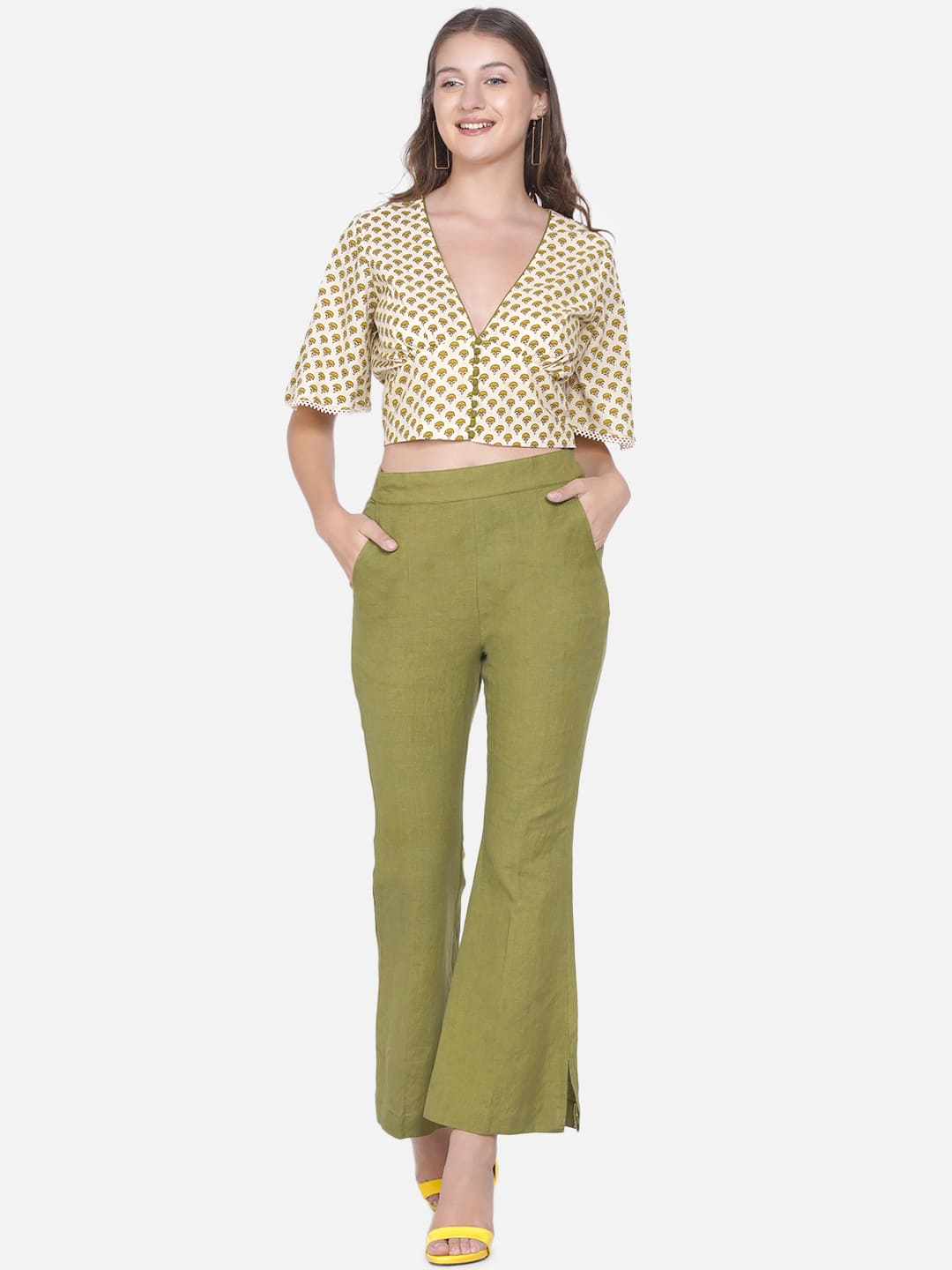 Bagru Olive Co-ord Set