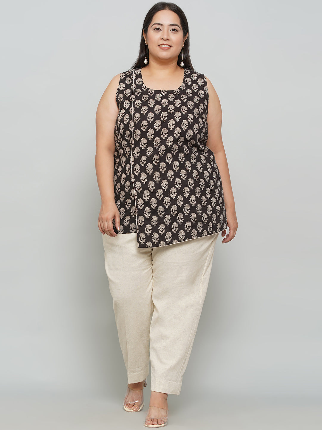 Black and Off White Bagru Co-ord Set