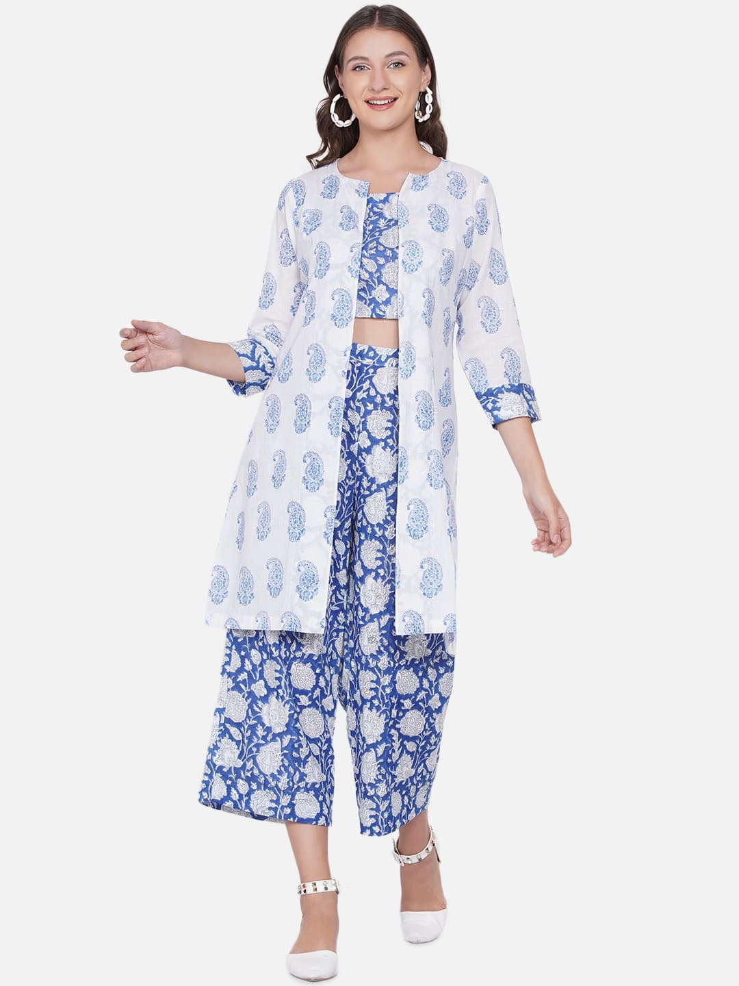 Blue Sanganeri 3 Piece Set
