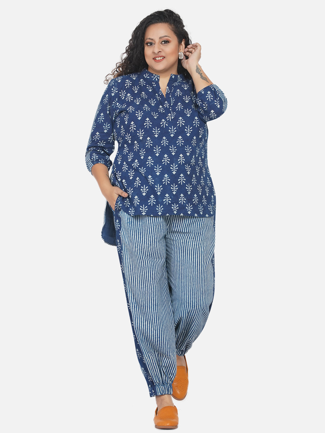 Indigo Dabu High-Low Joggers