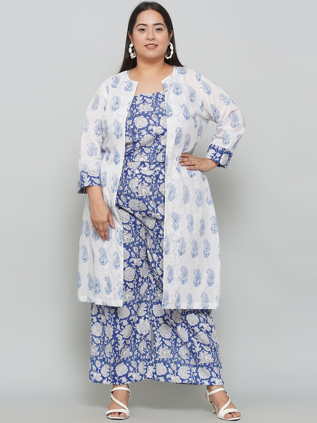 Blue Sanganeri 3 Piece Set -Clothing