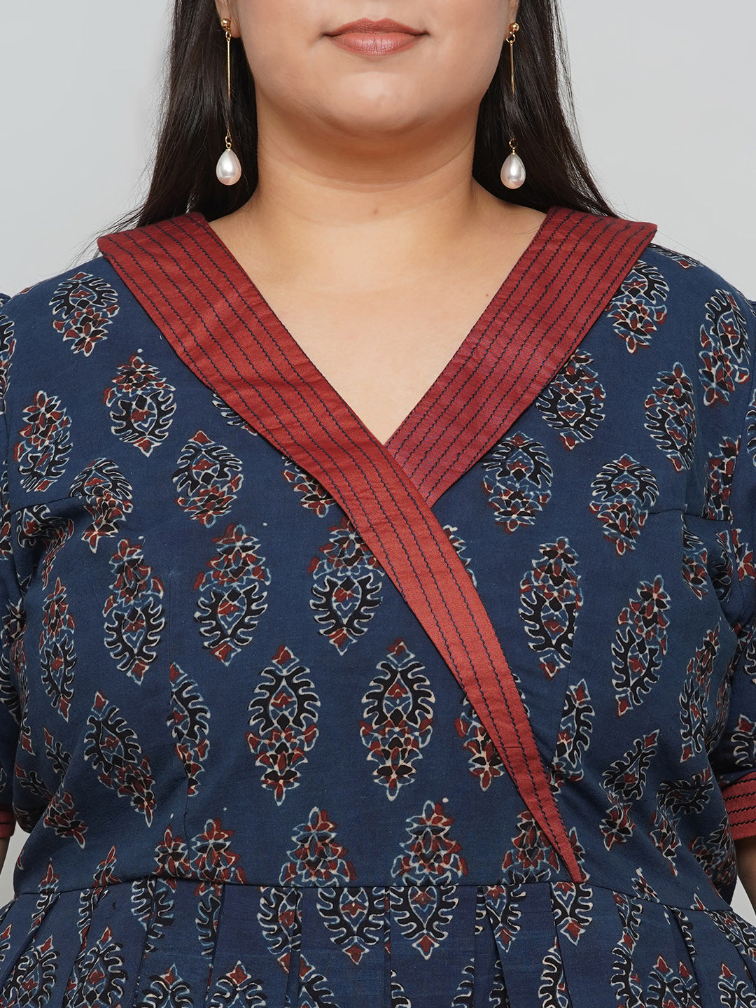 Indigo Ajrakh Skirt & Top