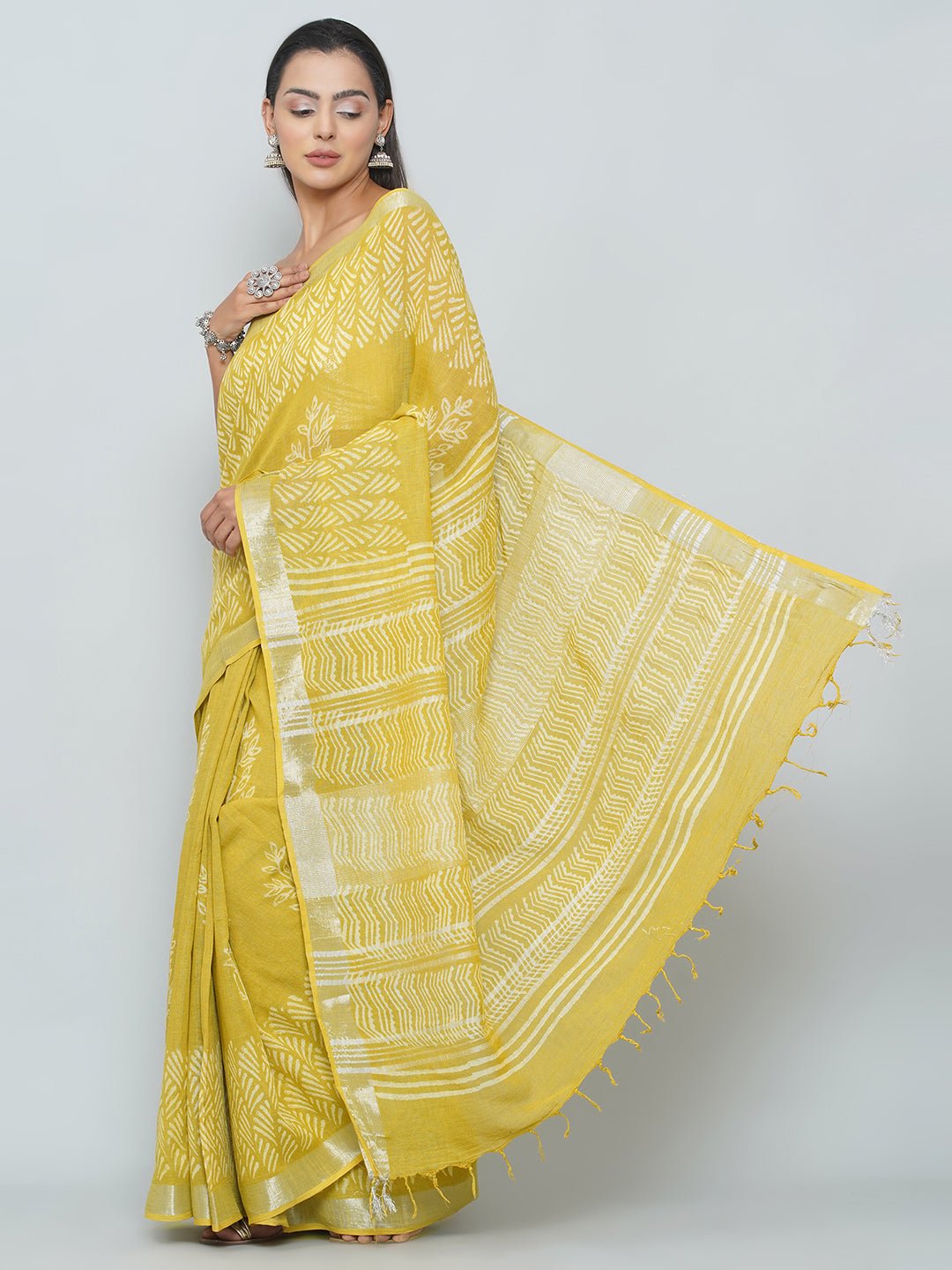 Linen Cotton Saree -