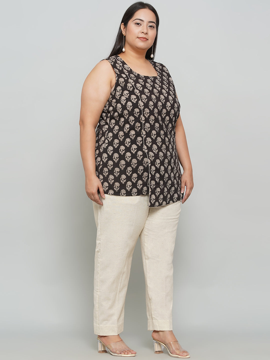 Black and Off White Bagru Co-ord Set