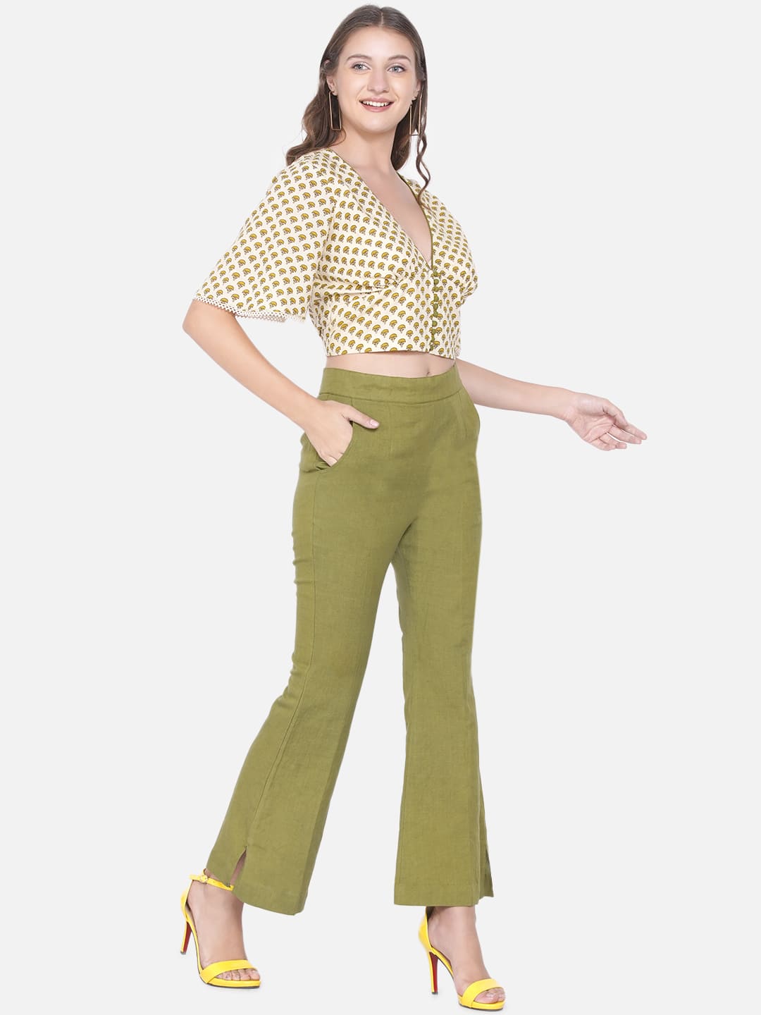 Bagru Olive Co-ord Set