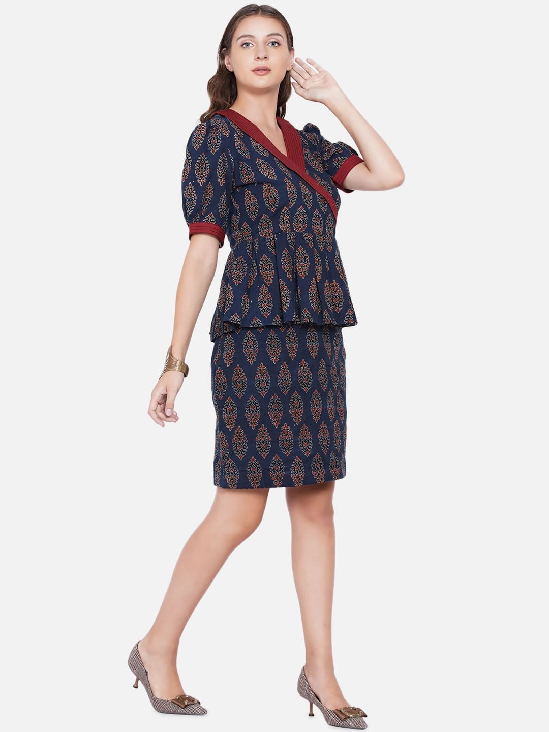 Indigo Ajrakh Skirt & Top