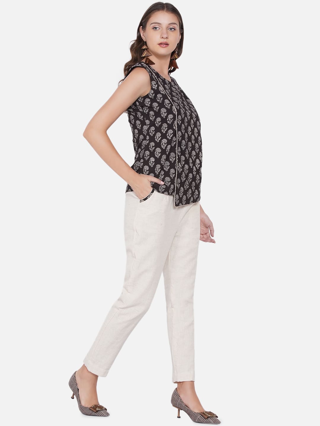 Black and Off White Bagru Co-ord Set